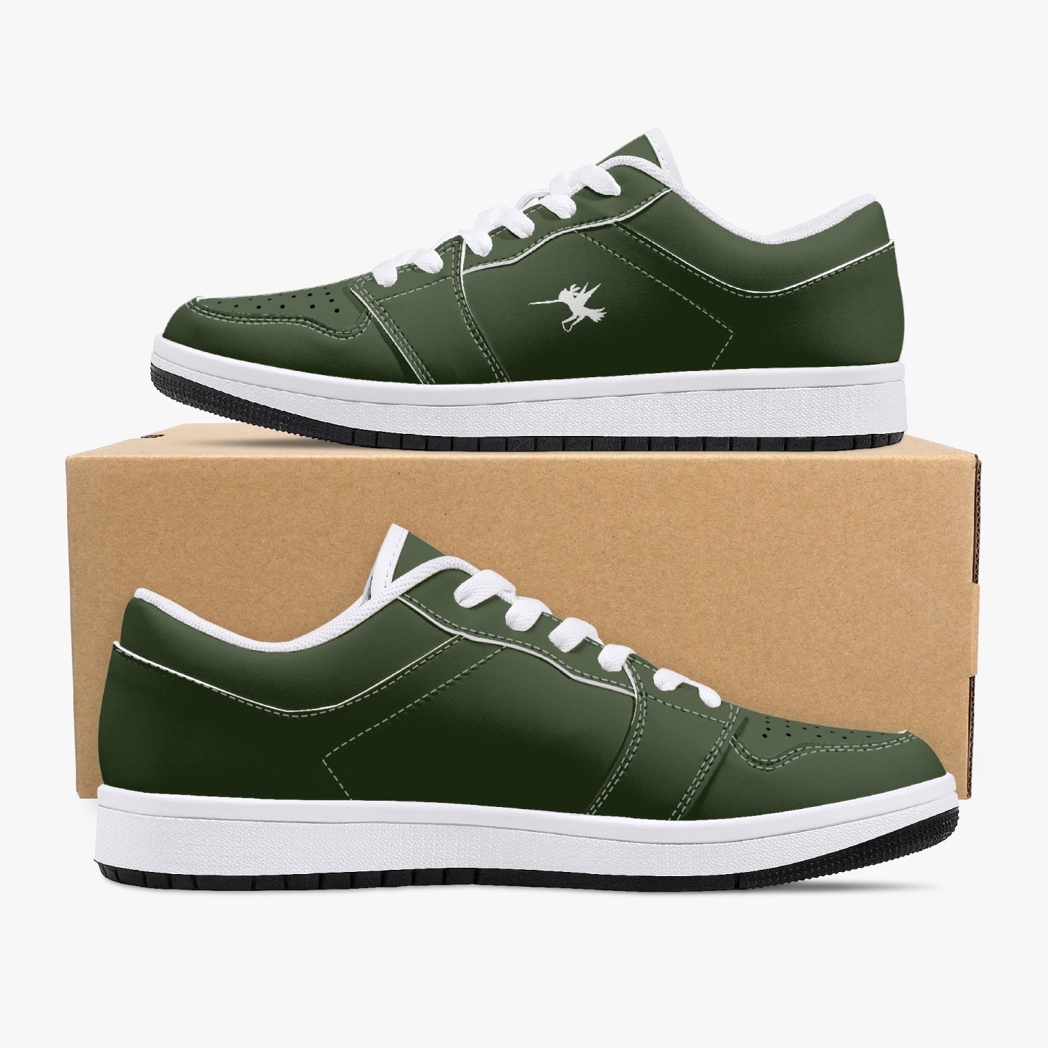 Green Nunchucks Low-Top Leather Sneakers