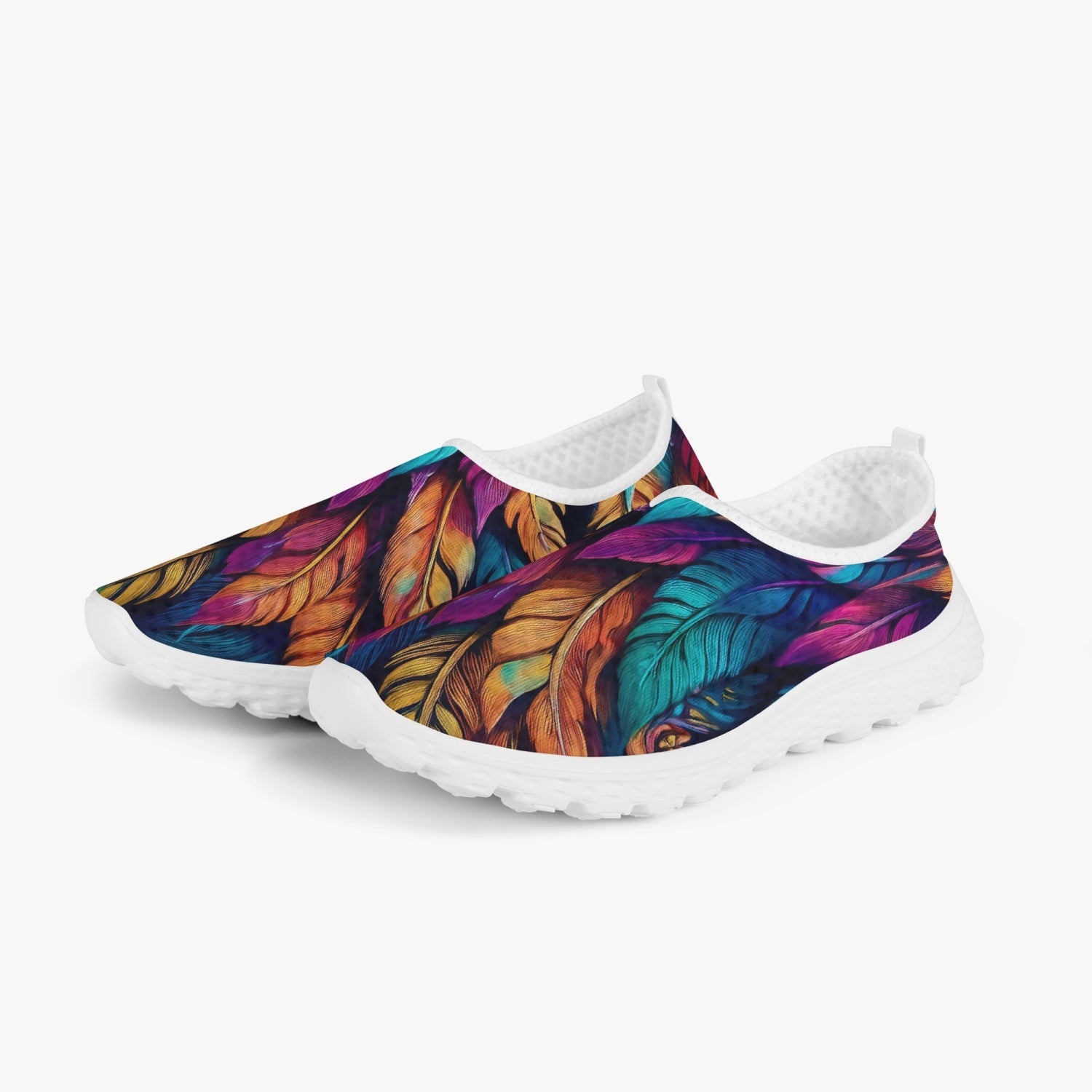 Colorful Feathers Women's Slip-On Mesh Running Shoes