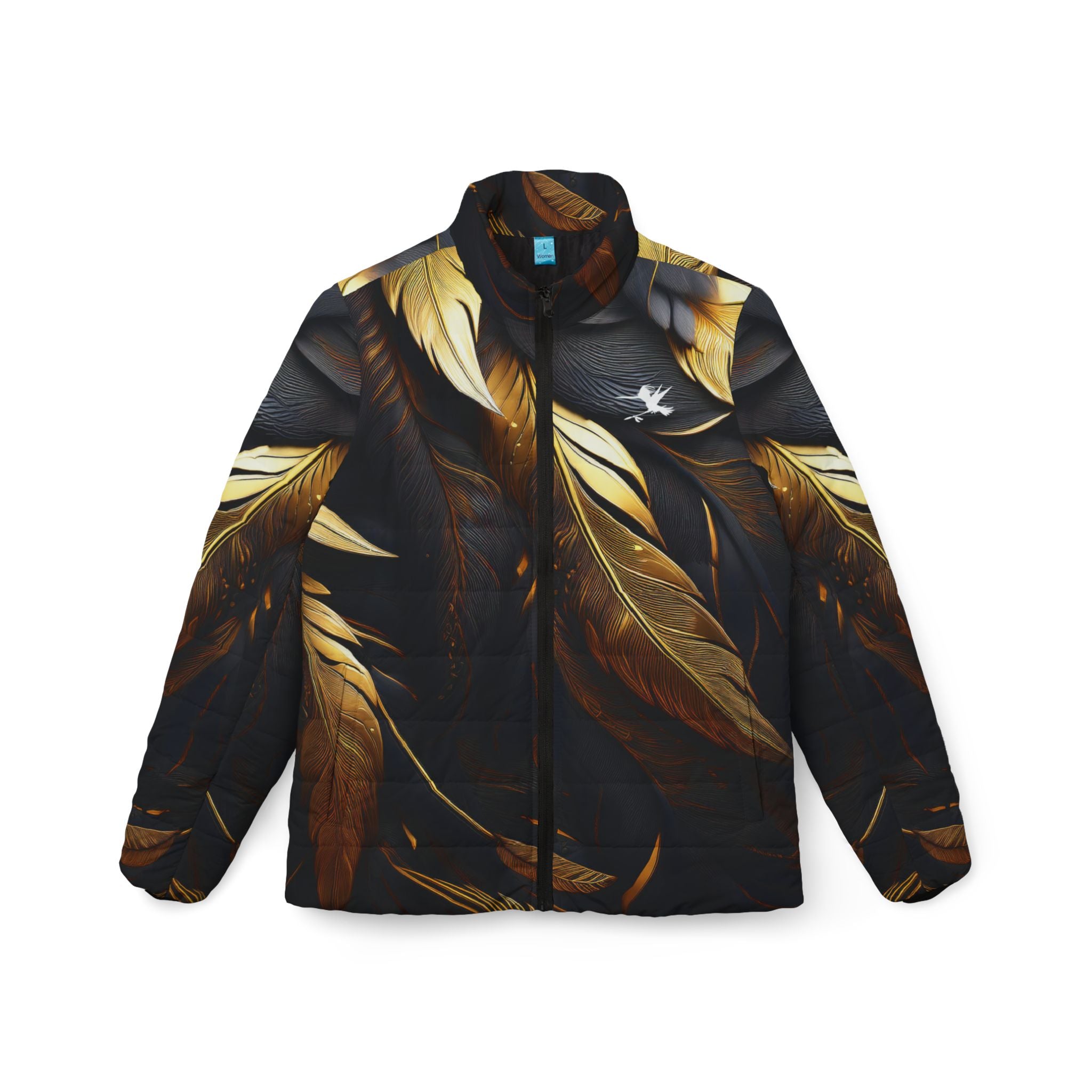 Golden Feathers Women's Puffer Jacket