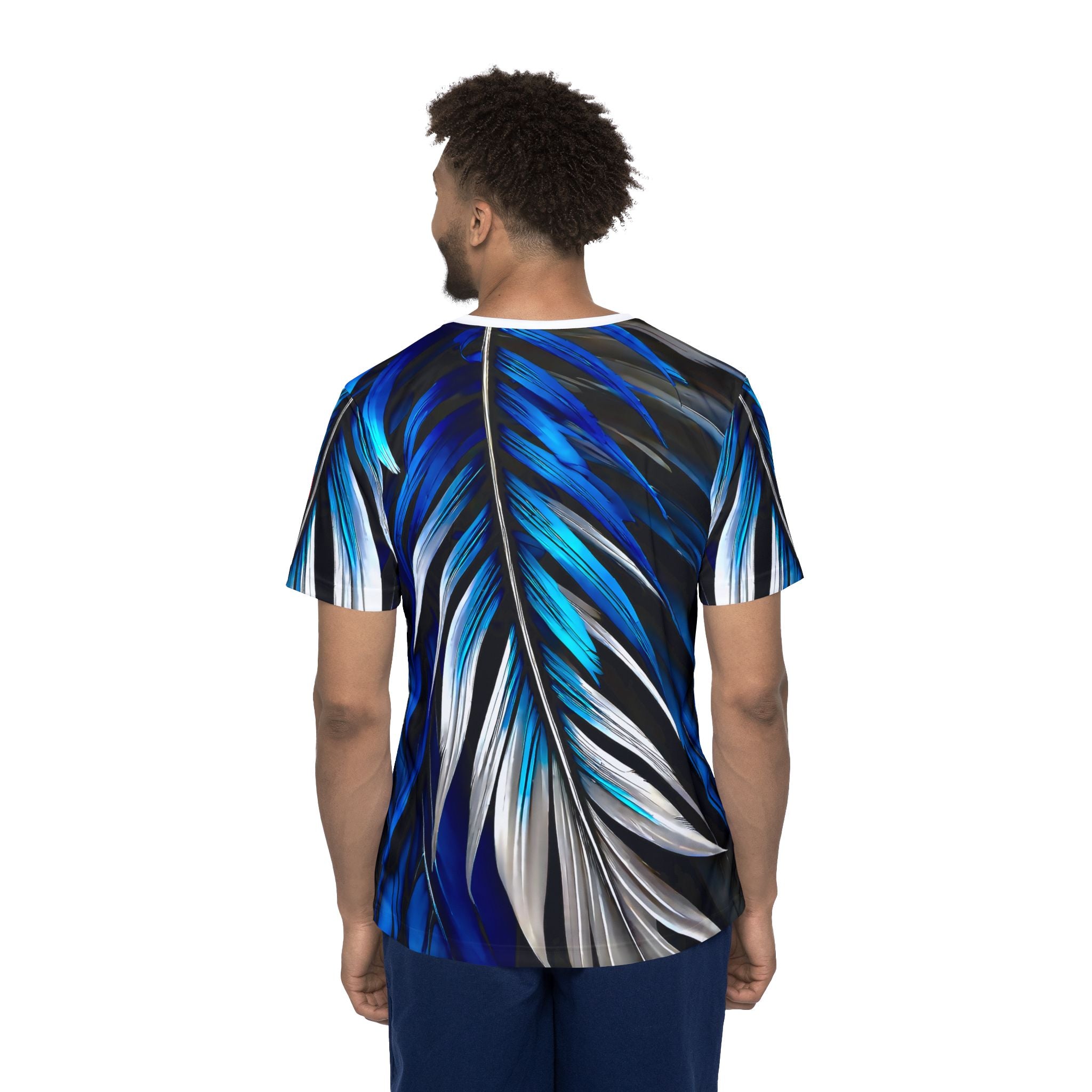 Blue White Feathers Golf Sports Jersey