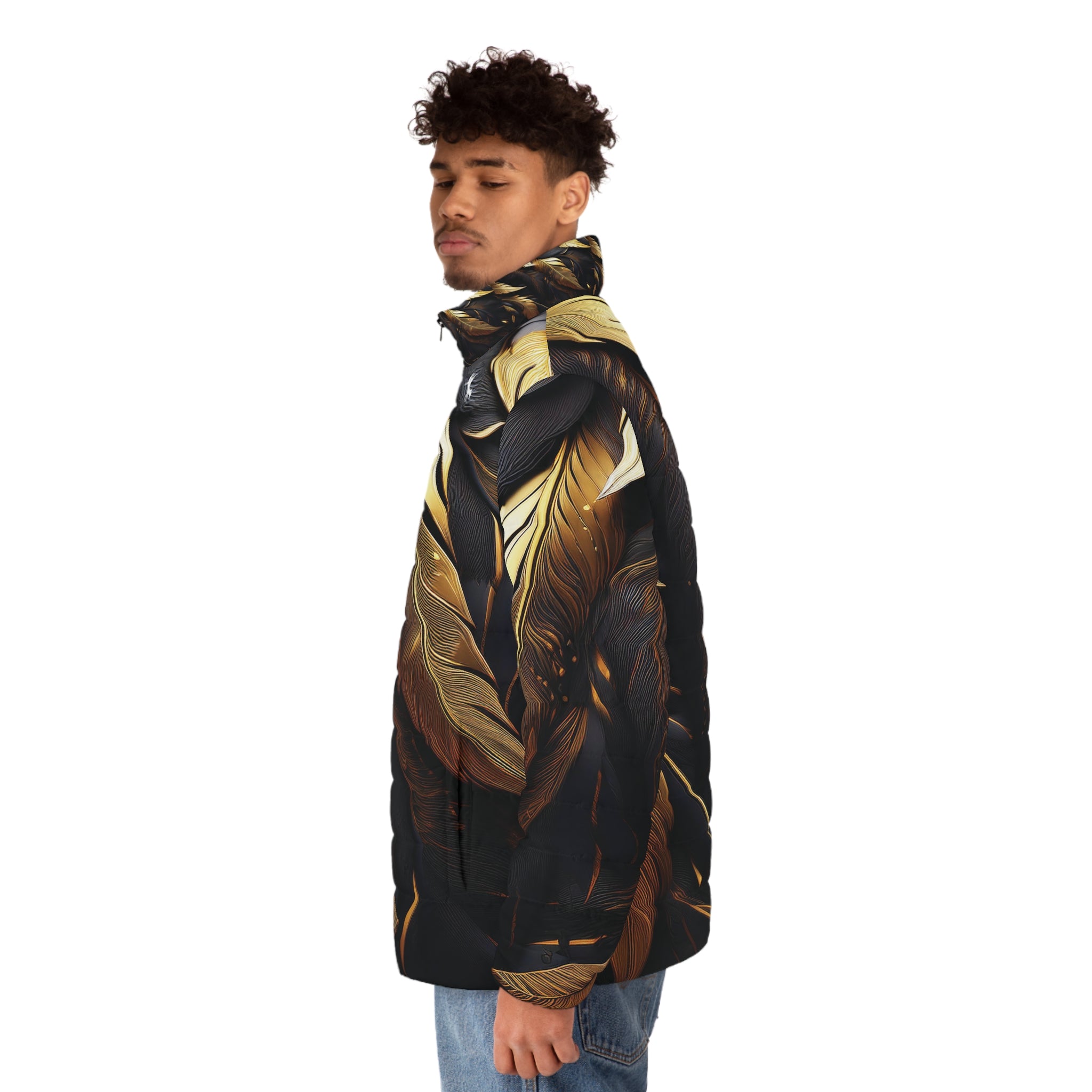 Golden Feathers Puffer Jacket