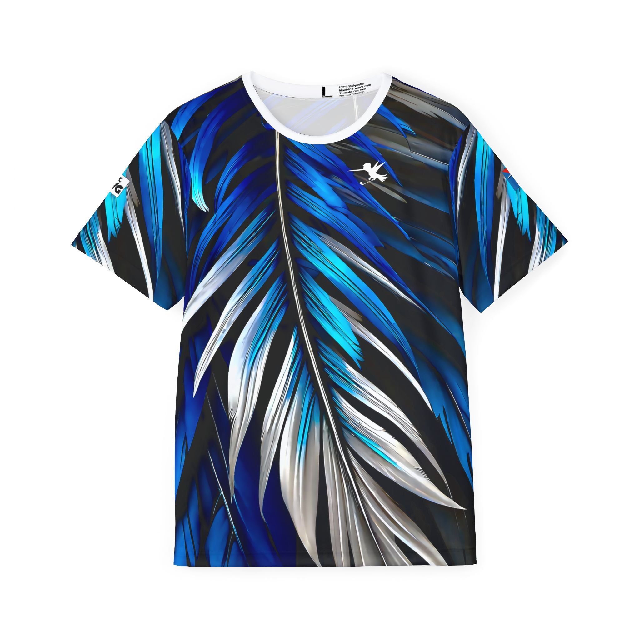 Blue White Feathers Golf Sports Jersey