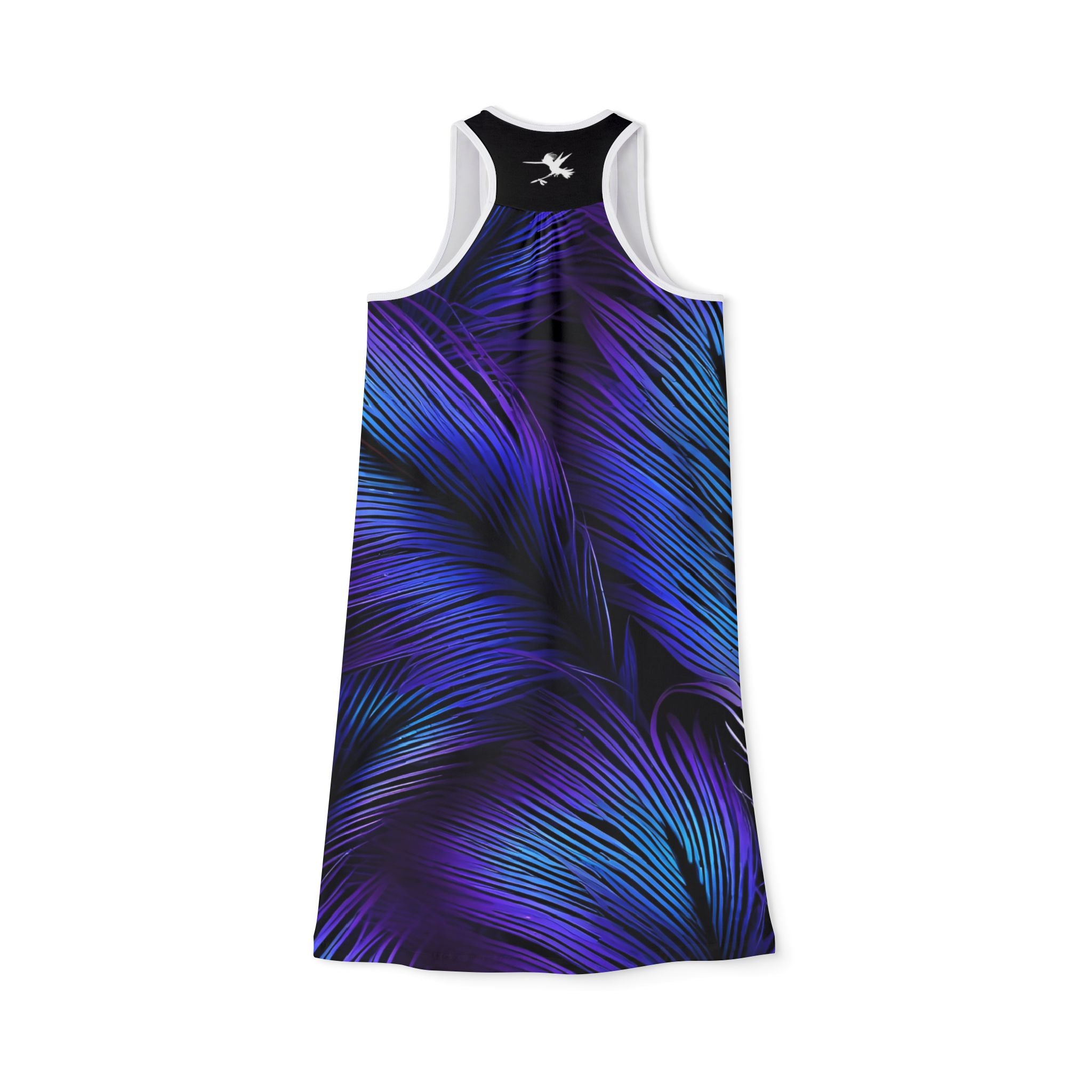 Purple Blue Feathers Spear Racerback Dress