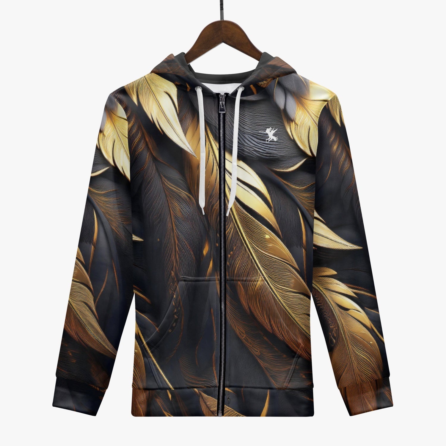 Golden Feathers Zip Up Hoodie