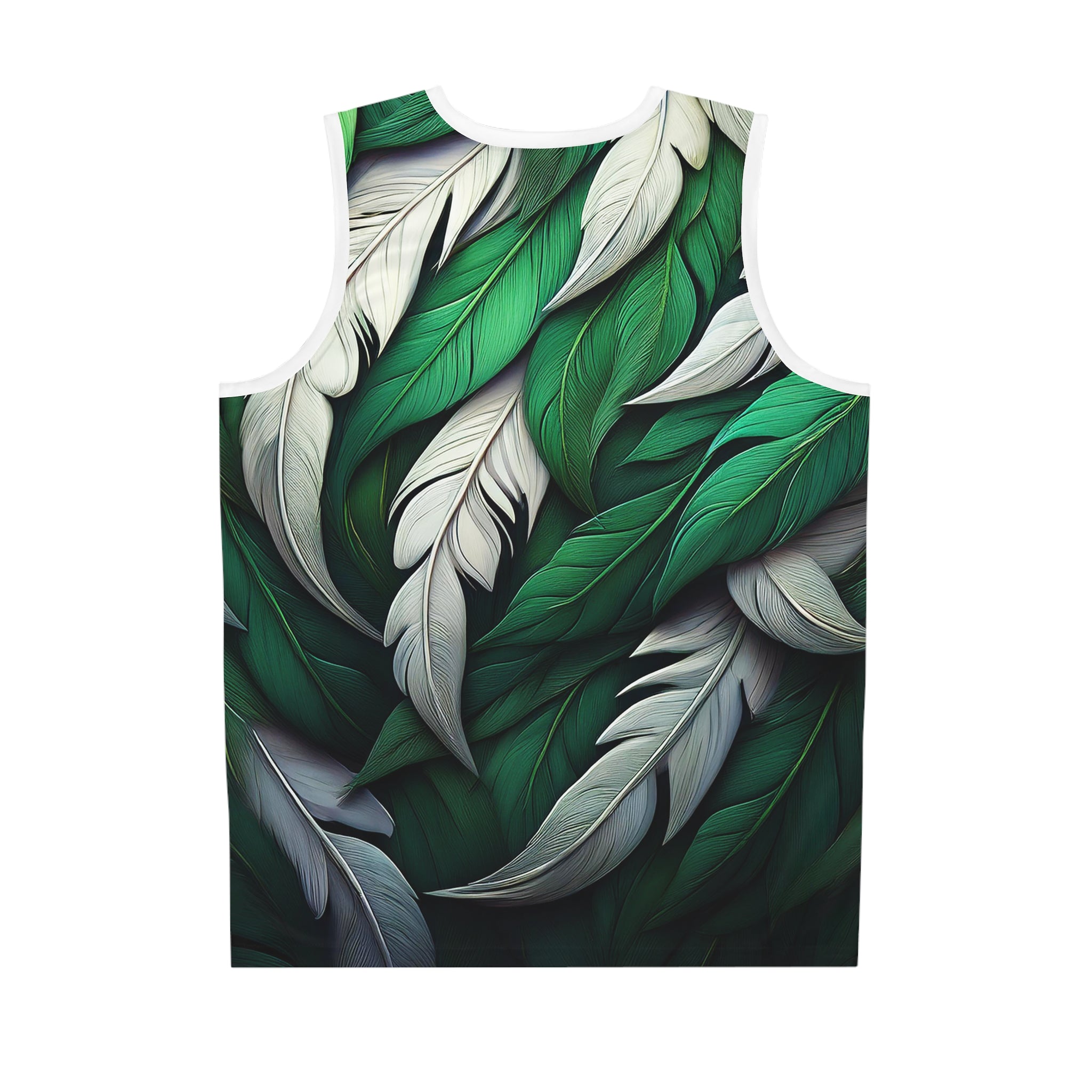 Green White Feathers Golf Tank