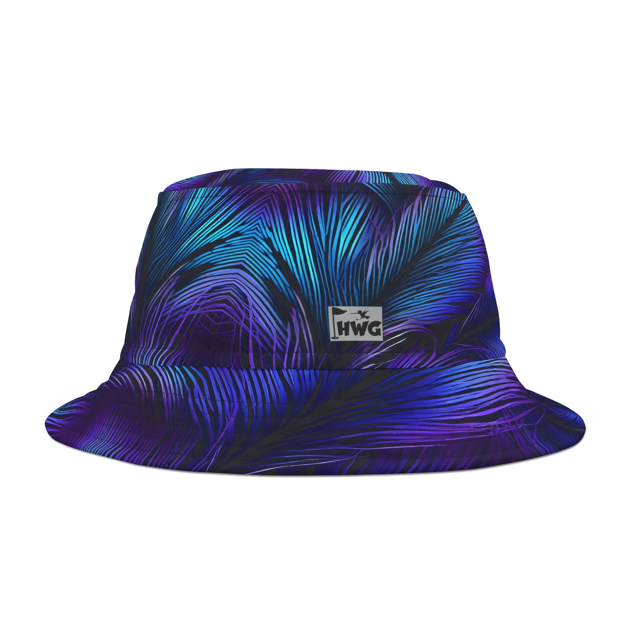 Purple Blue Feathers Golf Bucket Hat