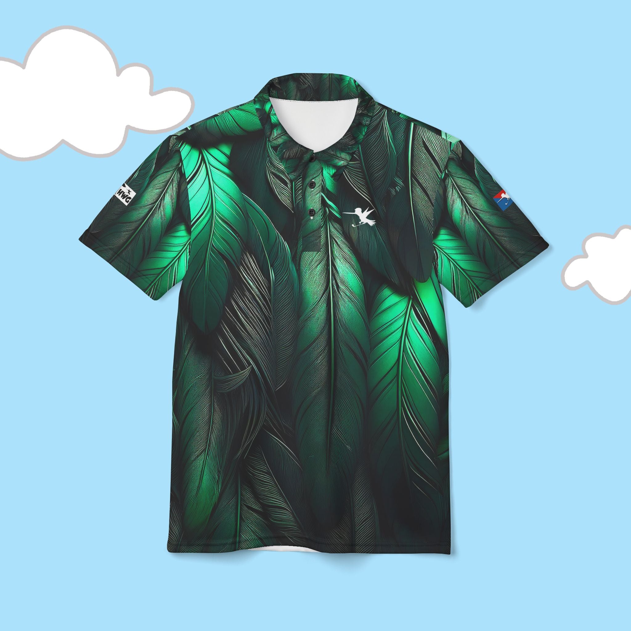 Emerald Feathers Golf Polo Shirt