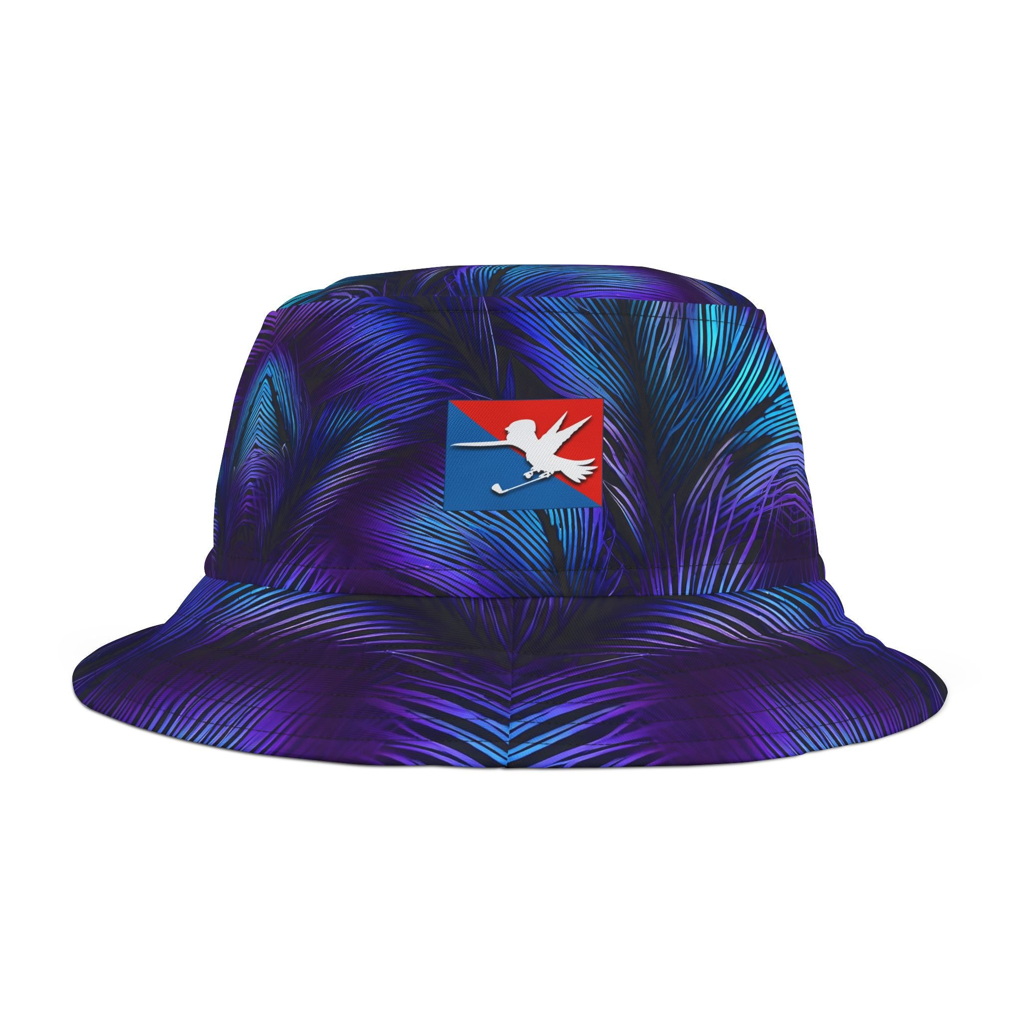 Purple Blue Feathers Golf Bucket Hat