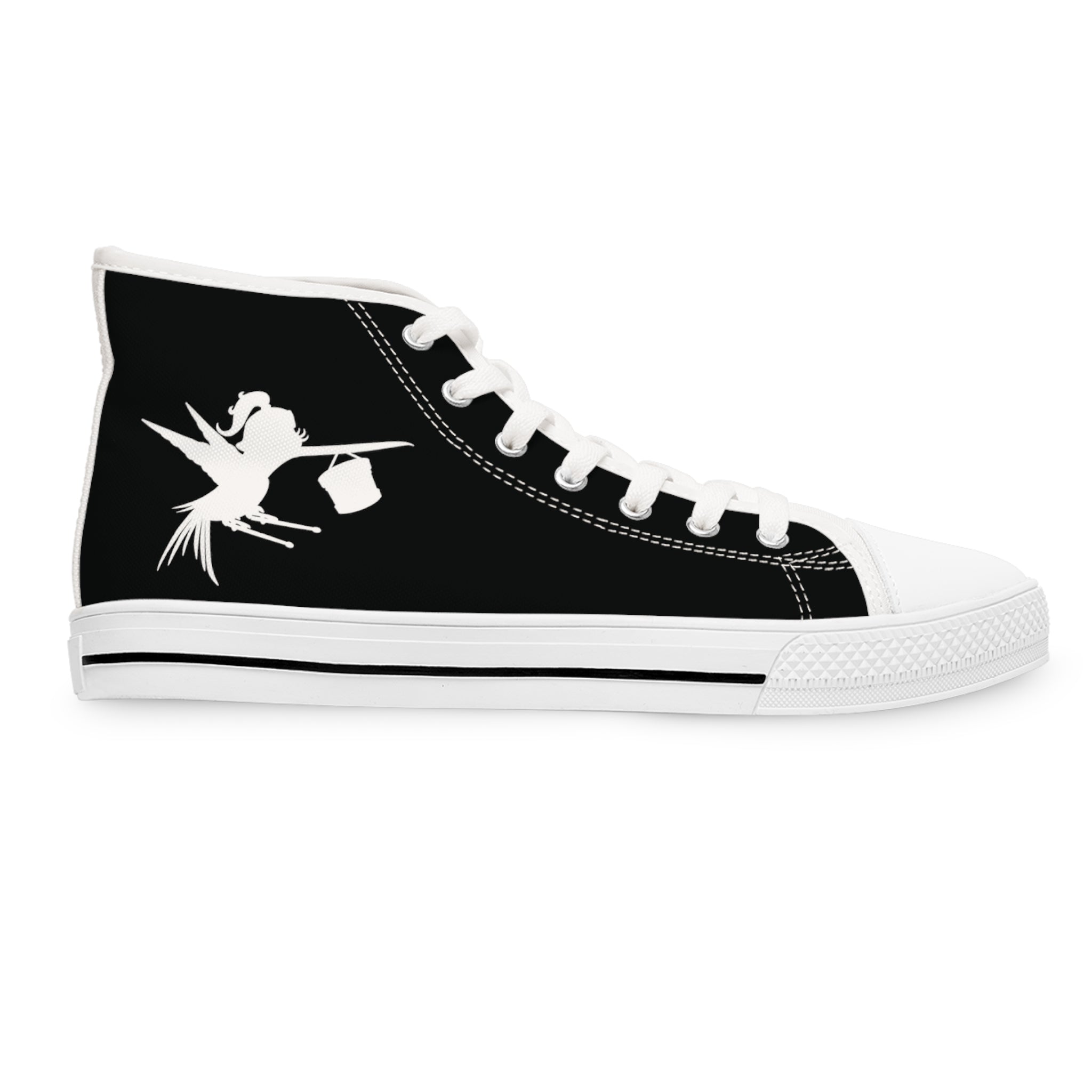 Rock Drummer Girl Women's High Top Sneakers