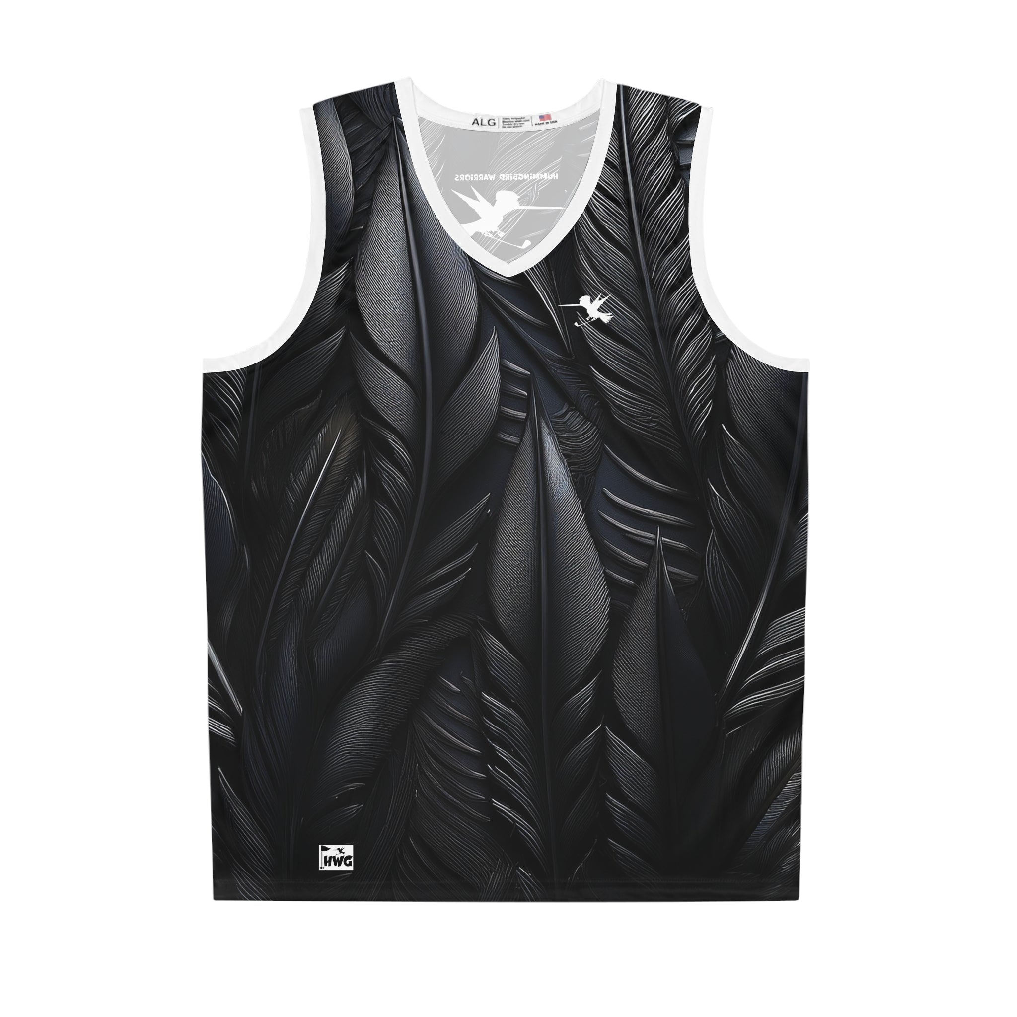 Black Tribal Feathers Golf Jersey