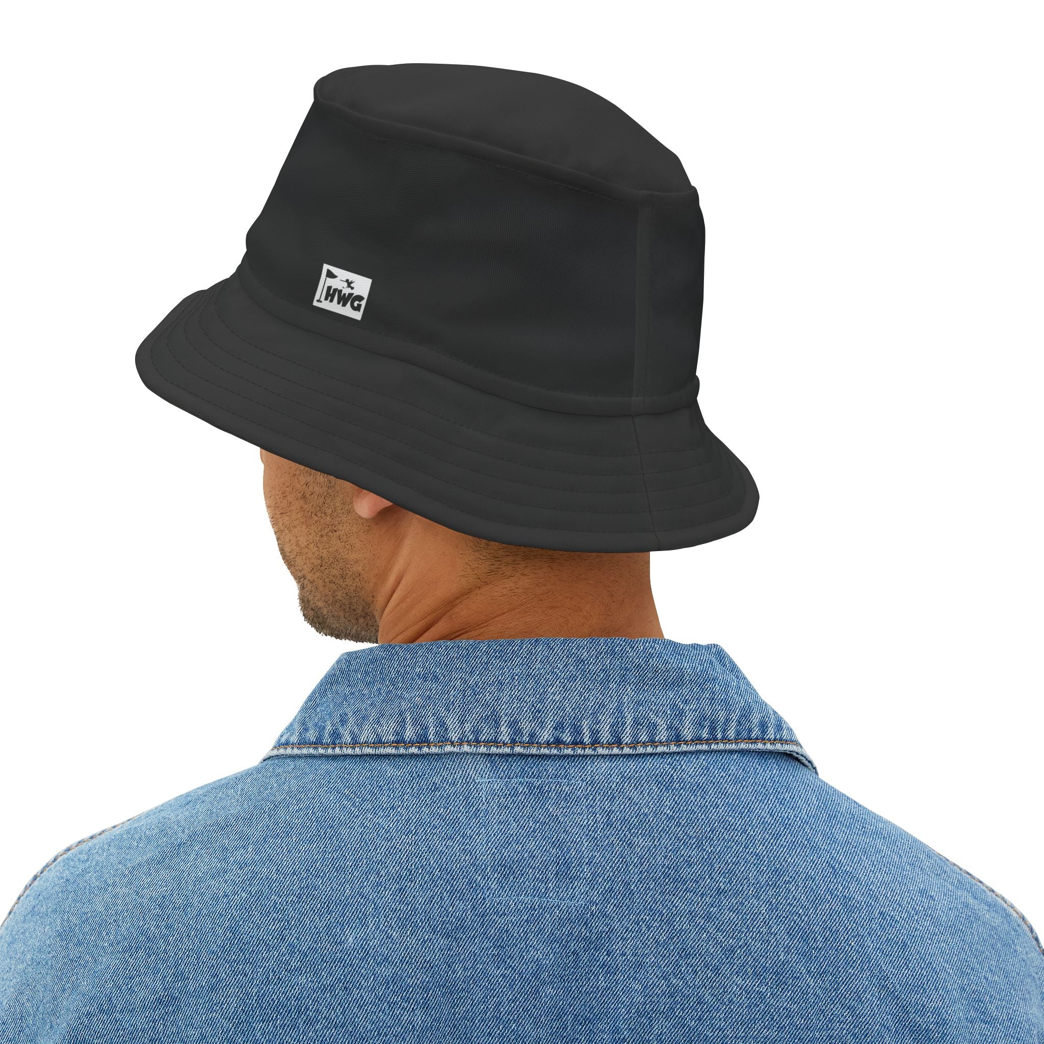 Black Golf Logo Bucket Hat