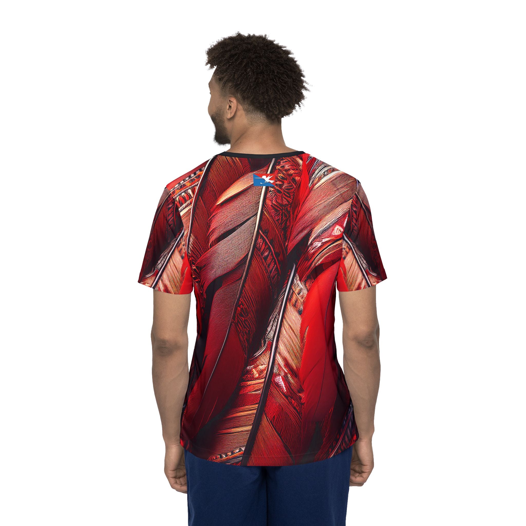 Red Tribal Feathers Sports Jersey