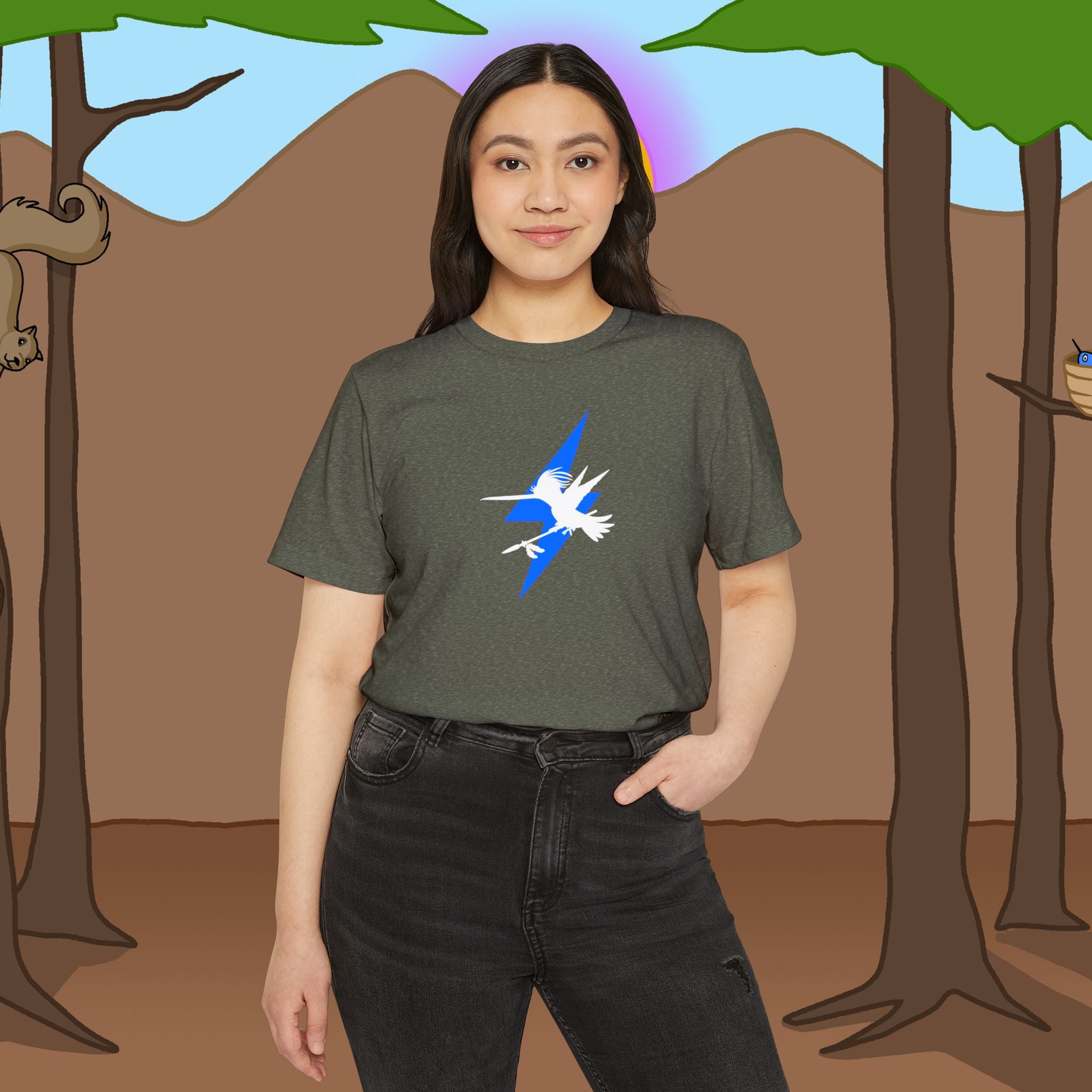 Lightening bolt Spear Recycled Organic Loose Fit T-Shirt