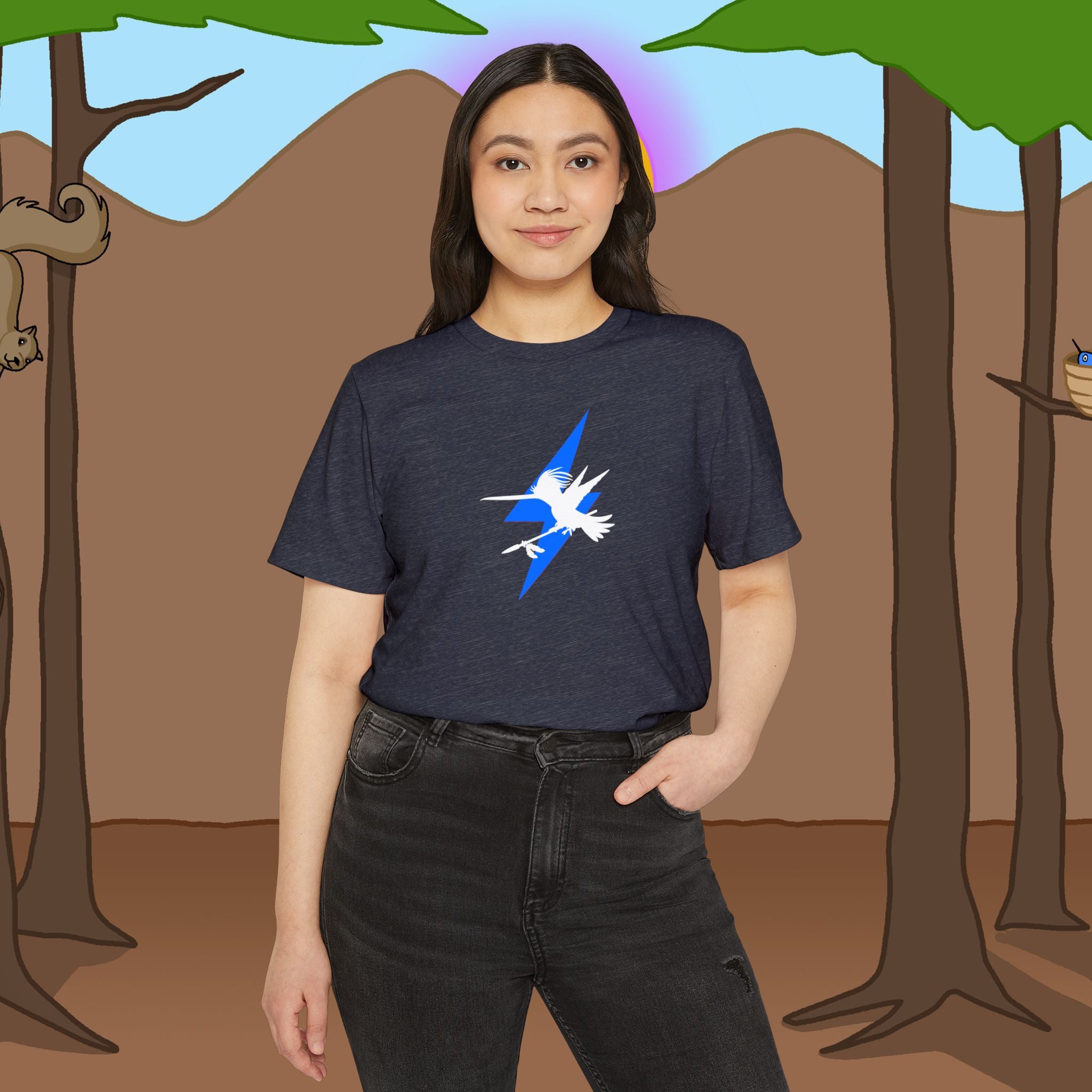 Lightening bolt Spear Recycled Organic Loose Fit T-Shirt