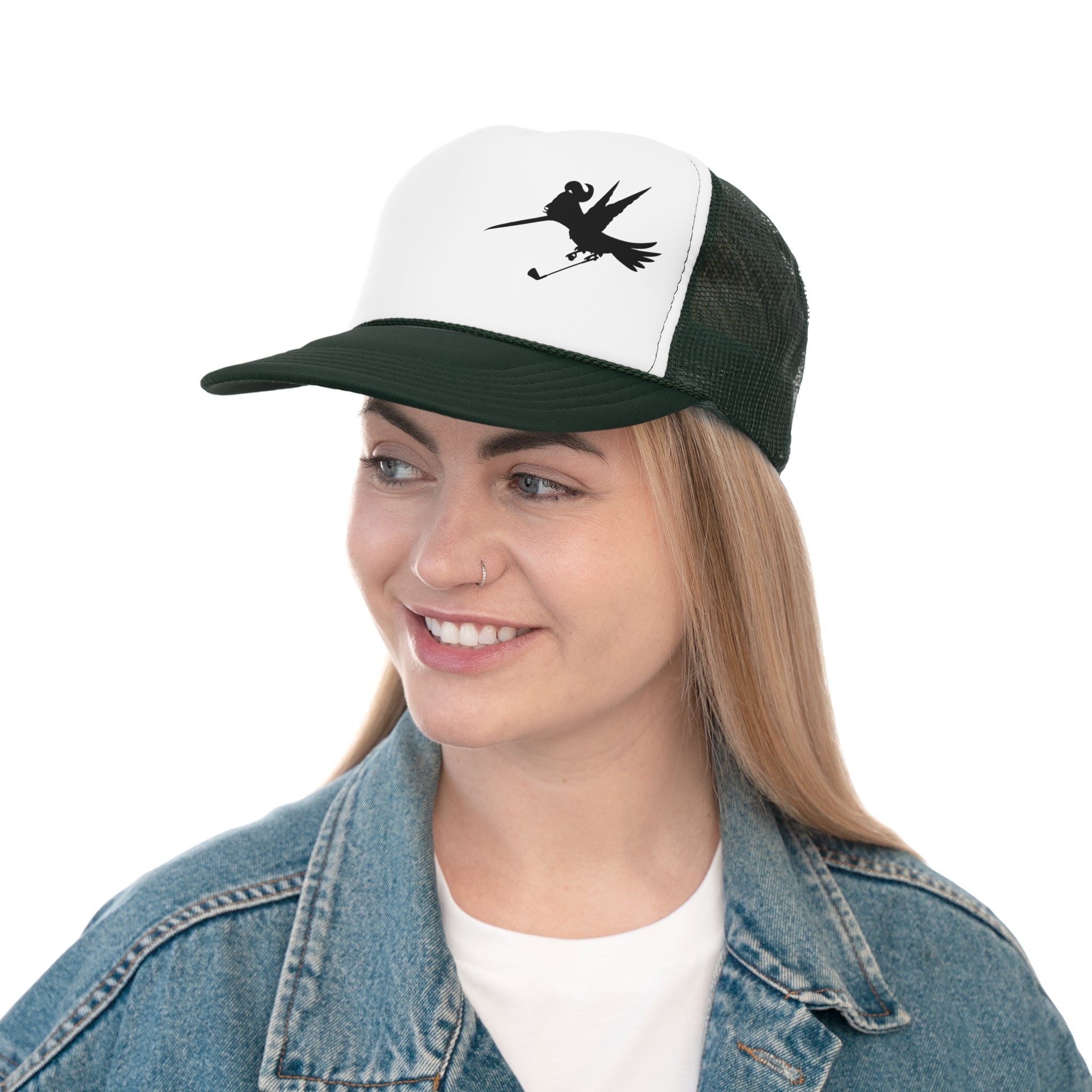 Golf Girl Silhouette Trucker Caps