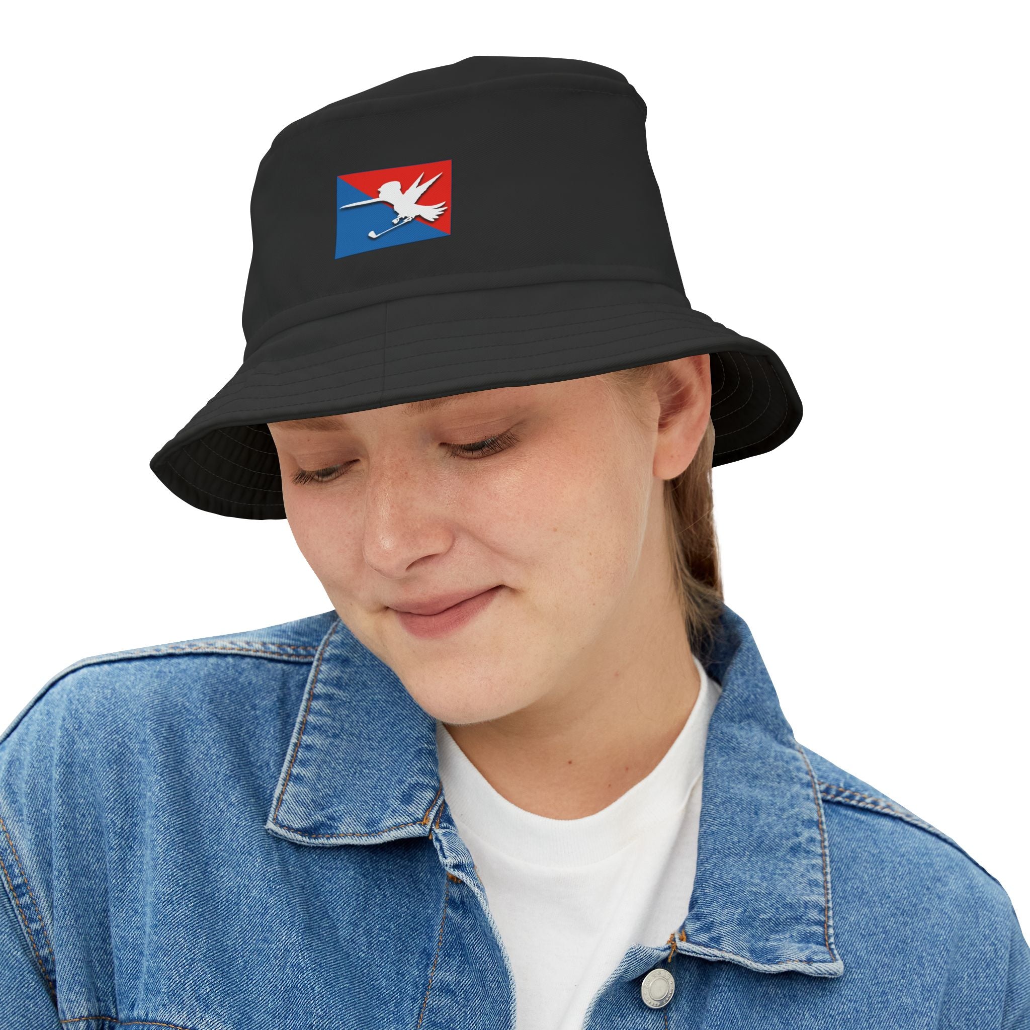 Black Golf Logo Bucket Hat