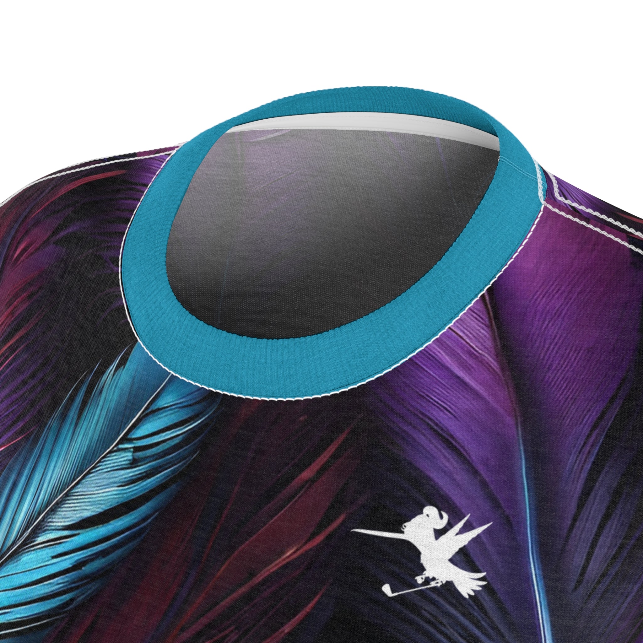 Teal Purple Feathers Women's Performance Tee