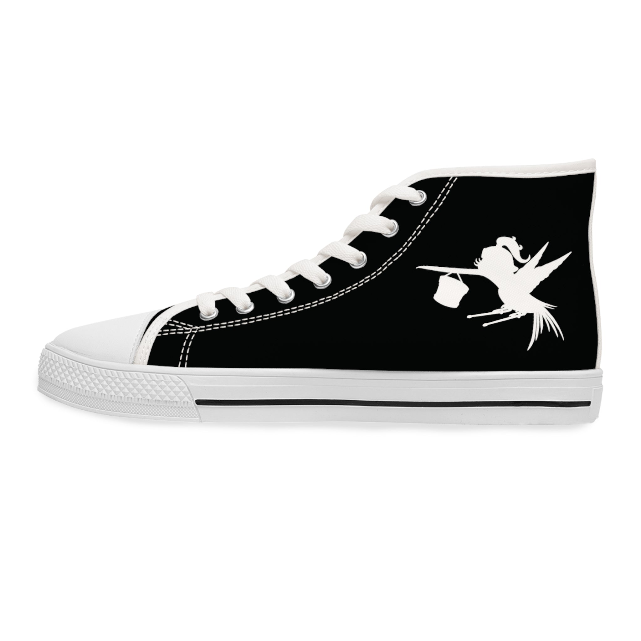 Rock Drummer Girl Women's High Top Sneakers