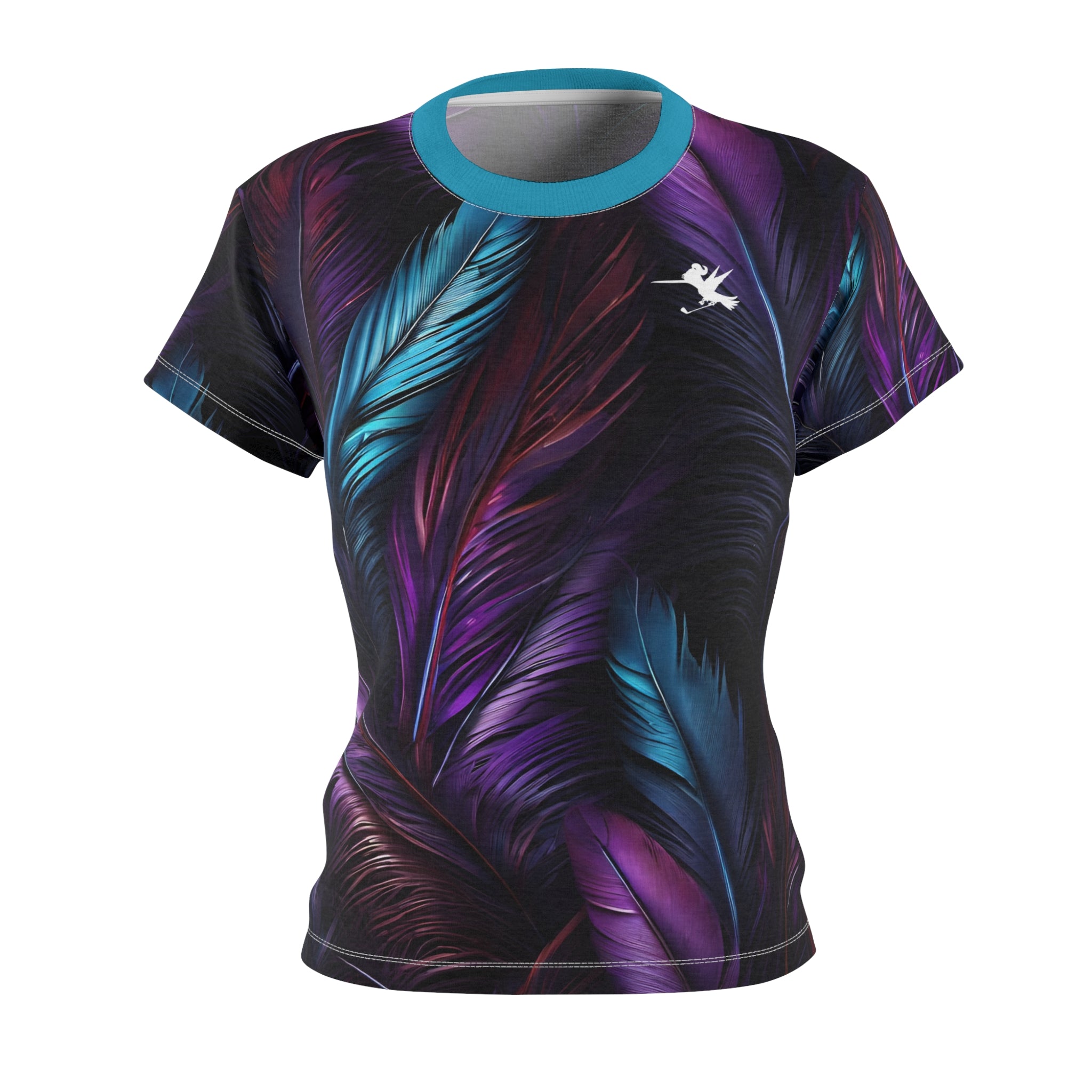 Teal Purple Feathers Women's Performance Tee