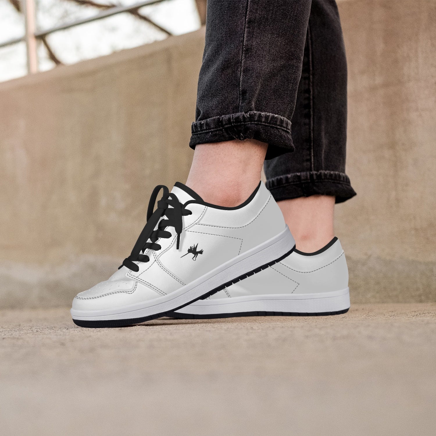 White Nunchucks Low-Top Leather Sneakers