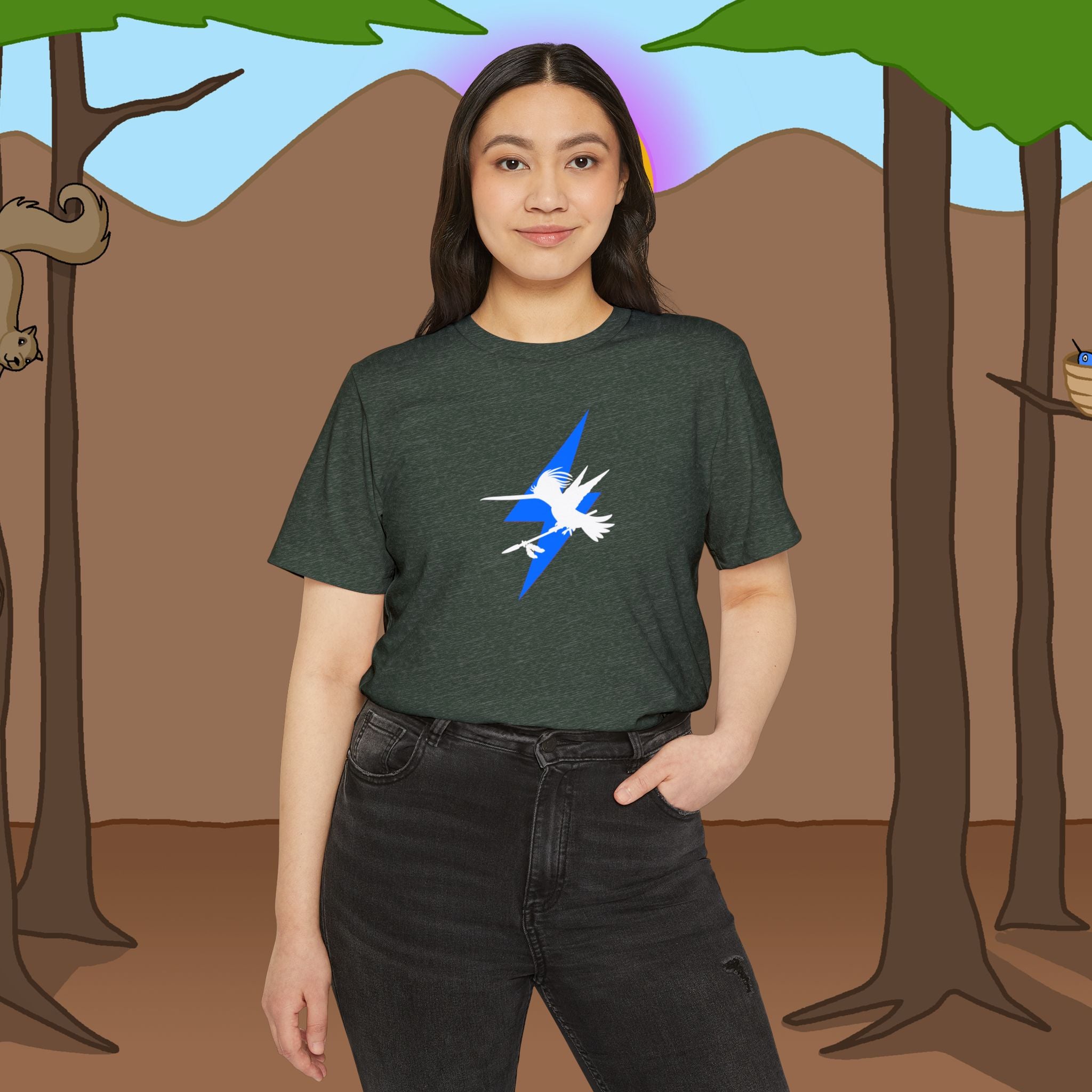 Lightening bolt Spear Recycled Organic Loose Fit T-Shirt