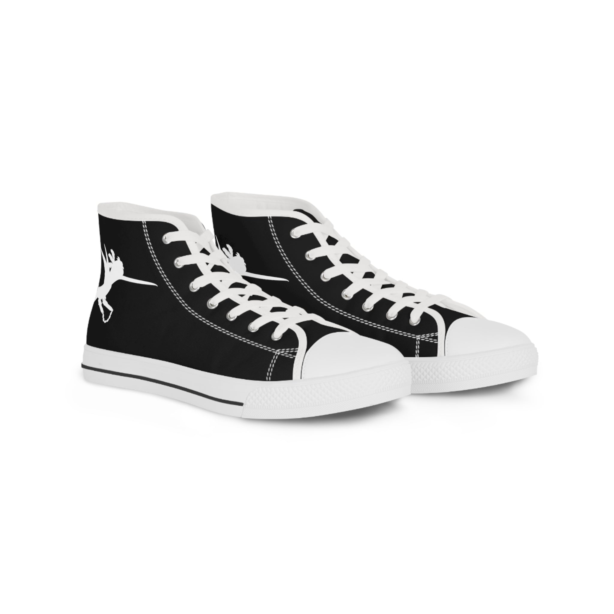 Black Nunchucks Men's High Top Sneakers