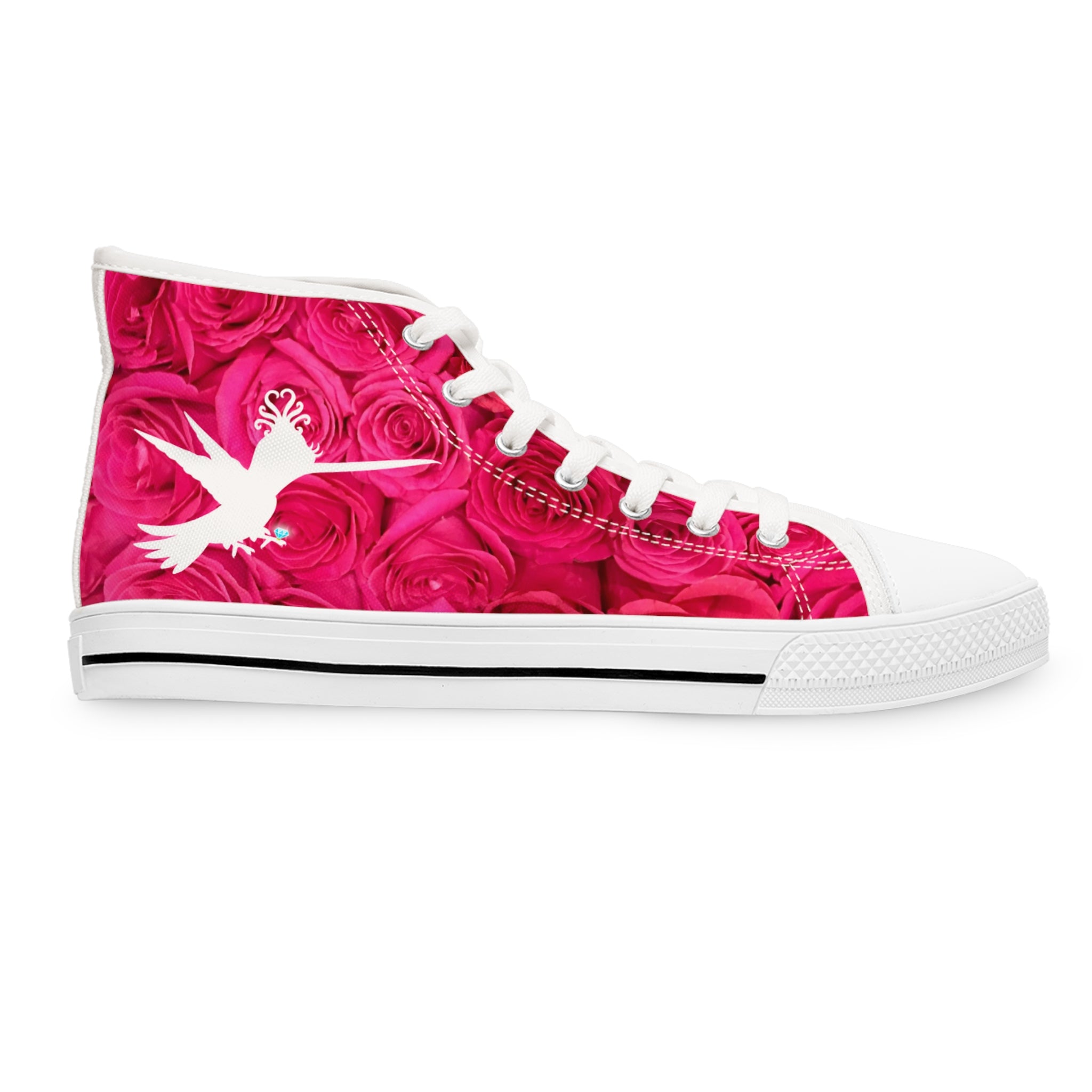 Diamond Ring Roses Women's High Top Sneakers