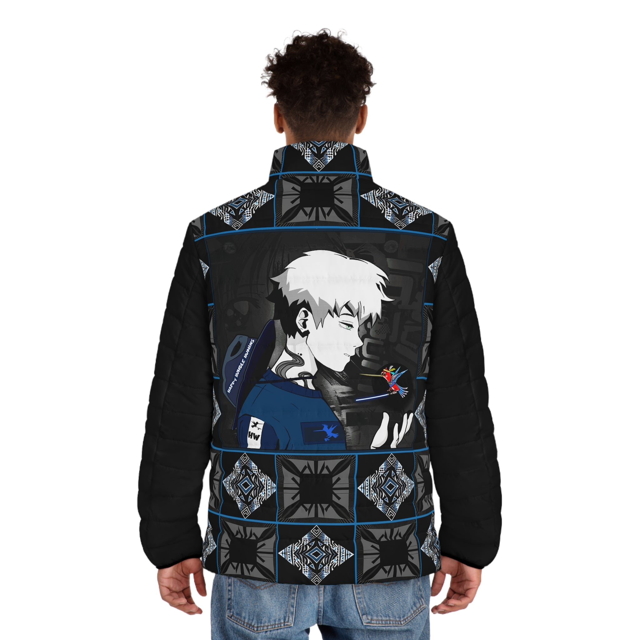 Tribal Anime Puffer Jacket