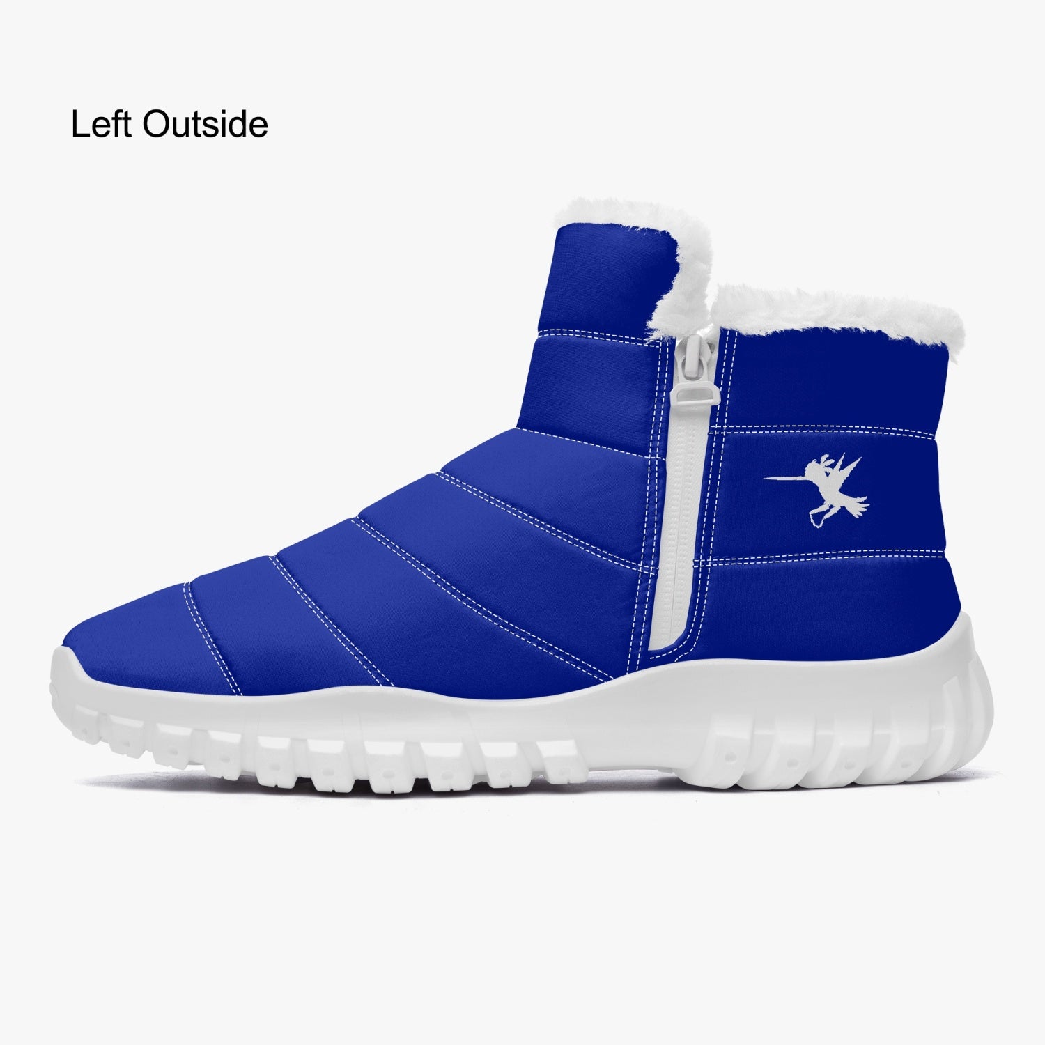 Blue Nunchucks Fur Zip Up Boots