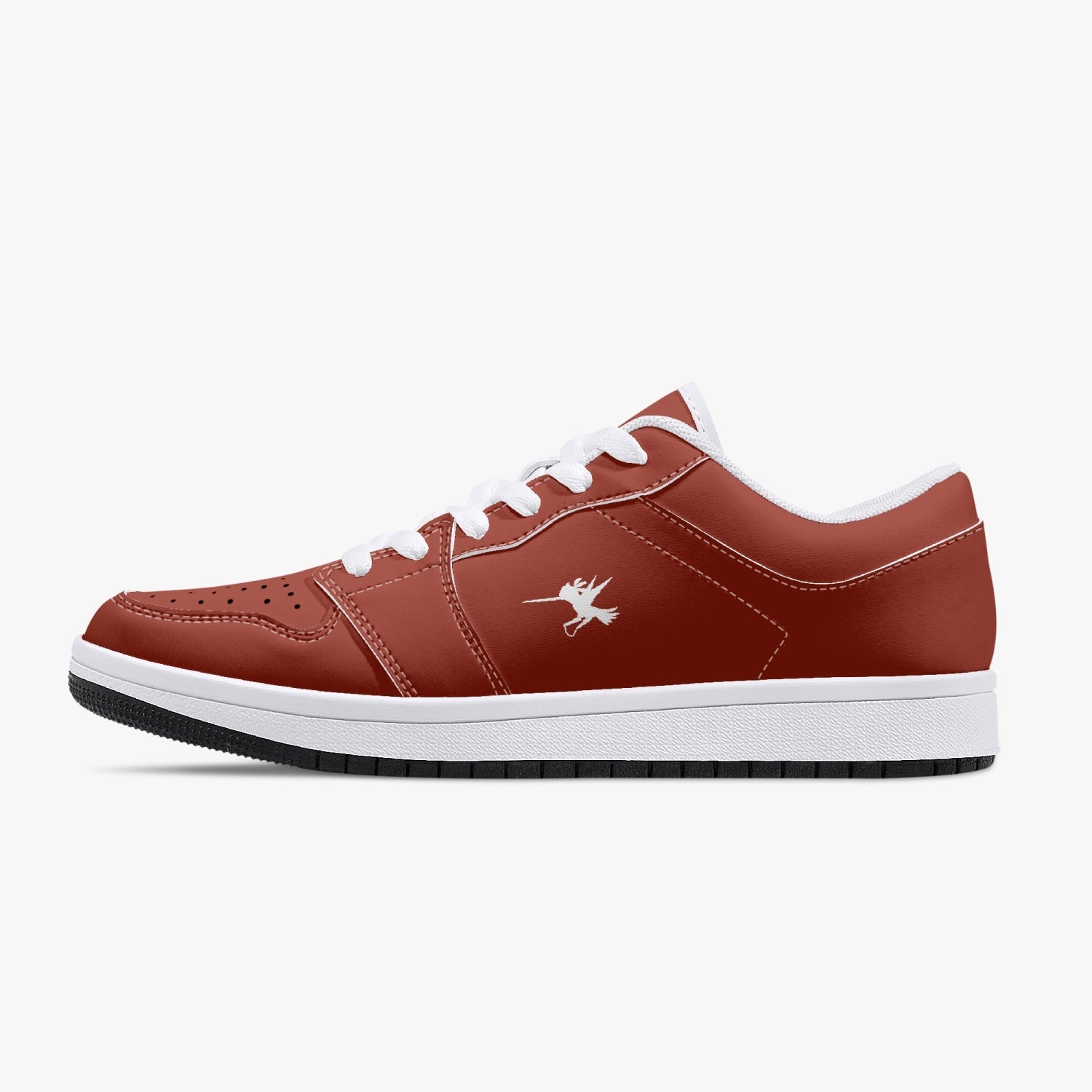 Red Nunchucks Low-Top Leather Sneakers