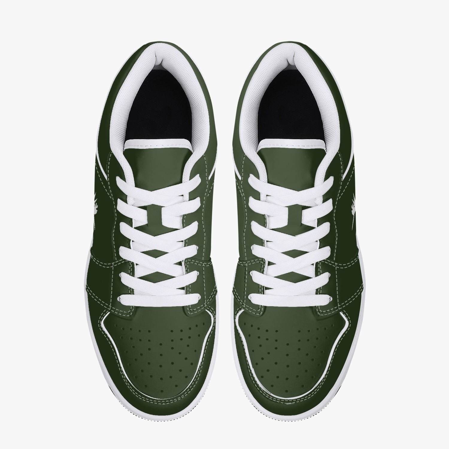 Green Nunchucks Low-Top Leather Sneakers