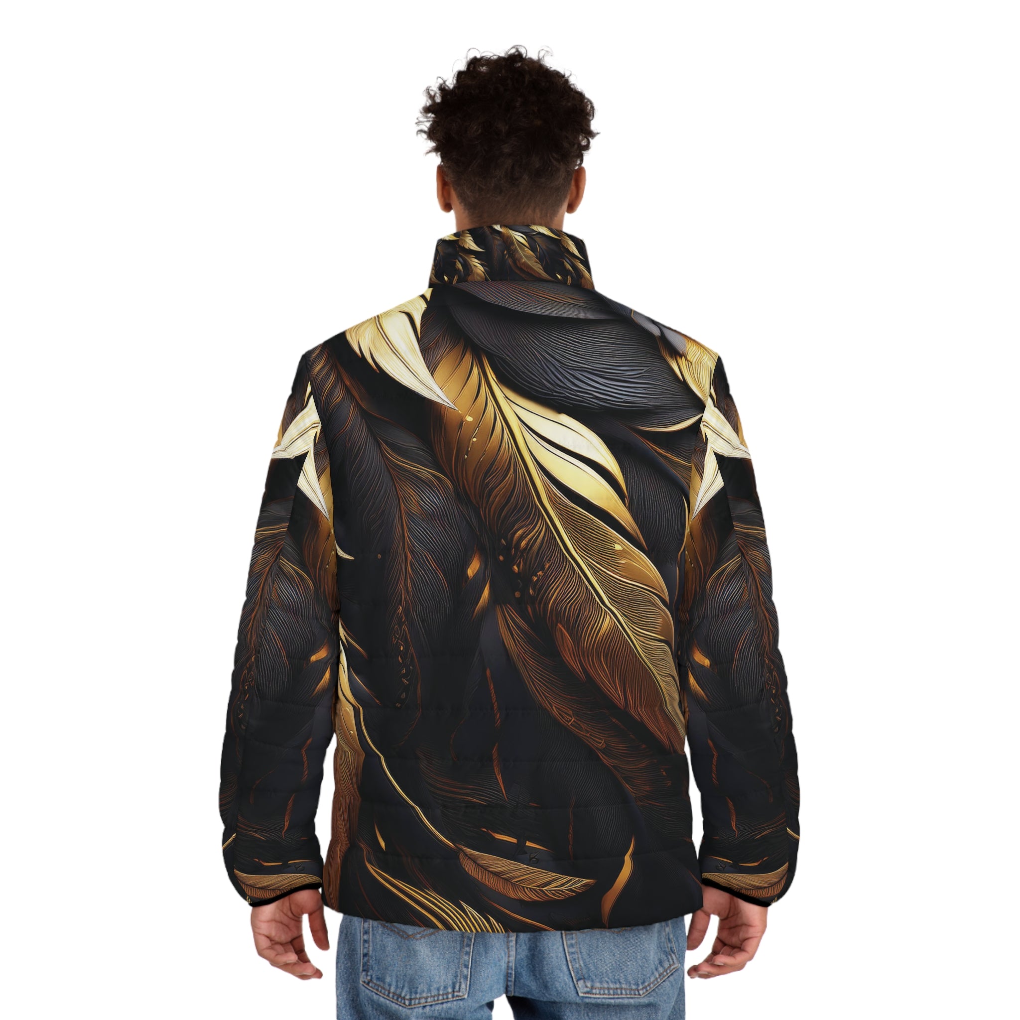 Golden Feathers Puffer Jacket