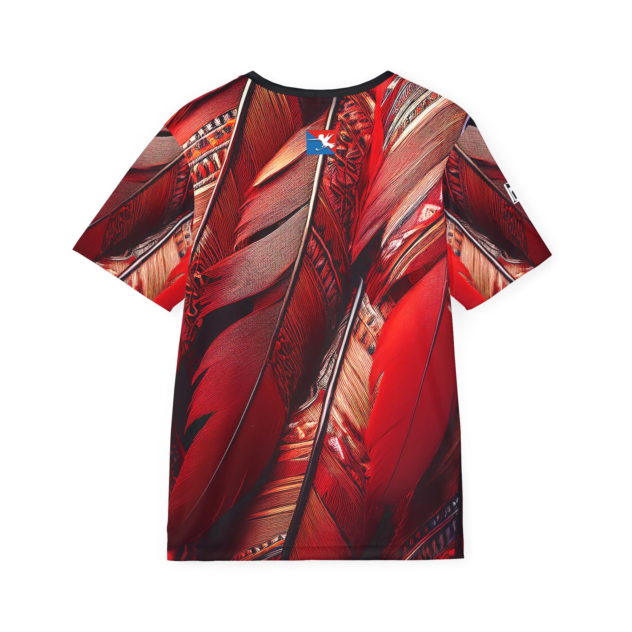 Red Tribal Feathers Sports Jersey