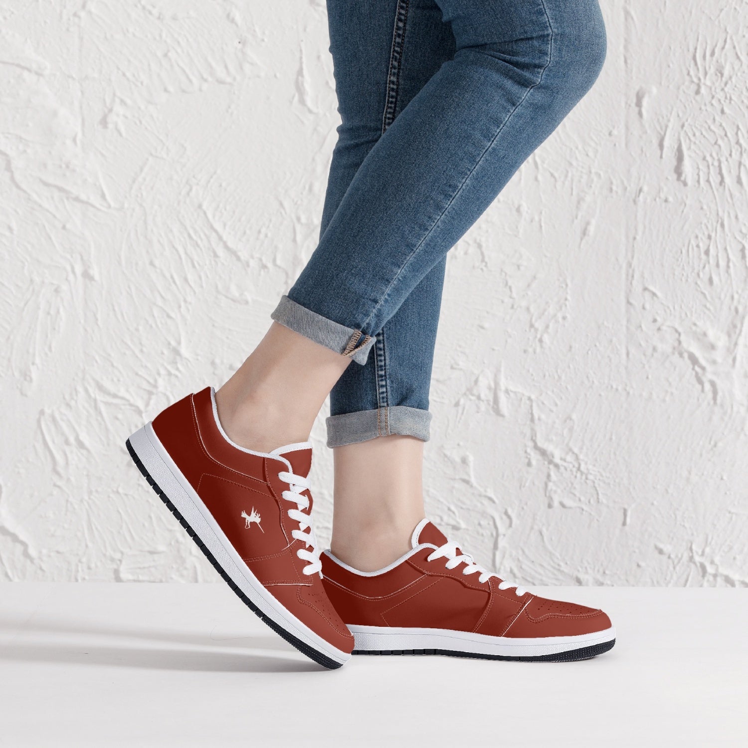 Red Nunchucks Low-Top Leather Sneakers