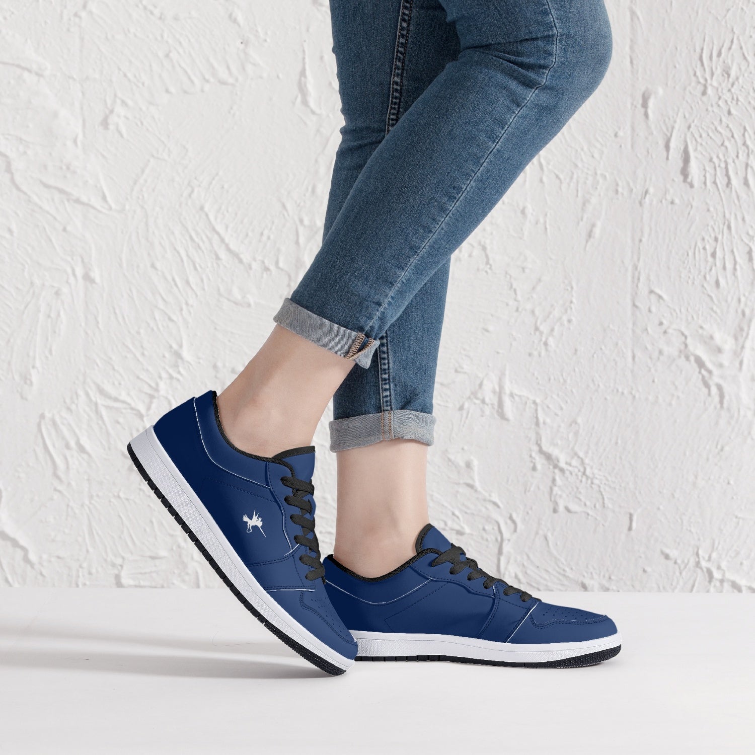 Blue Nunchucks Low-Top Leather Sneakers