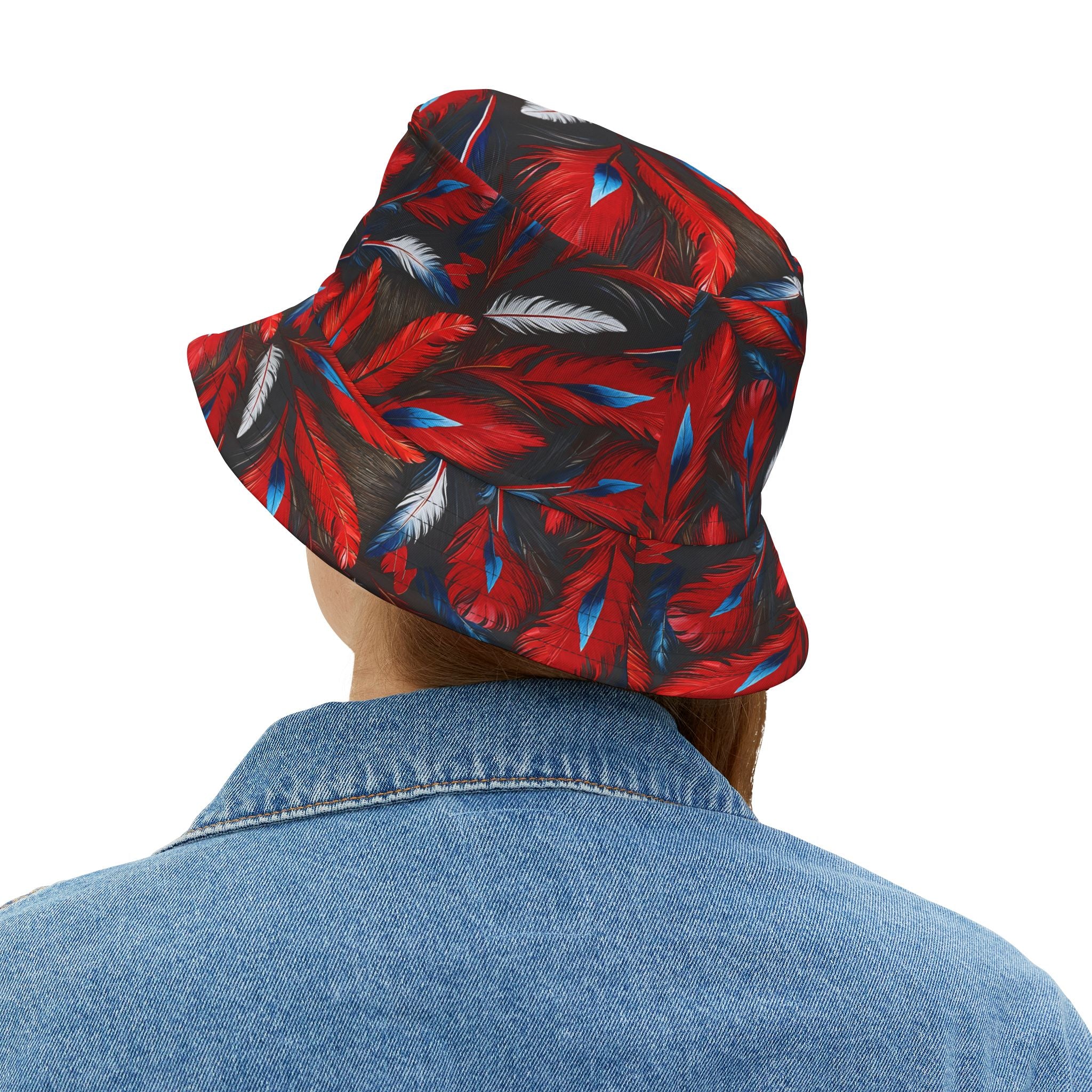 RWB Feathers Nunchucks Logo Bucket Hat