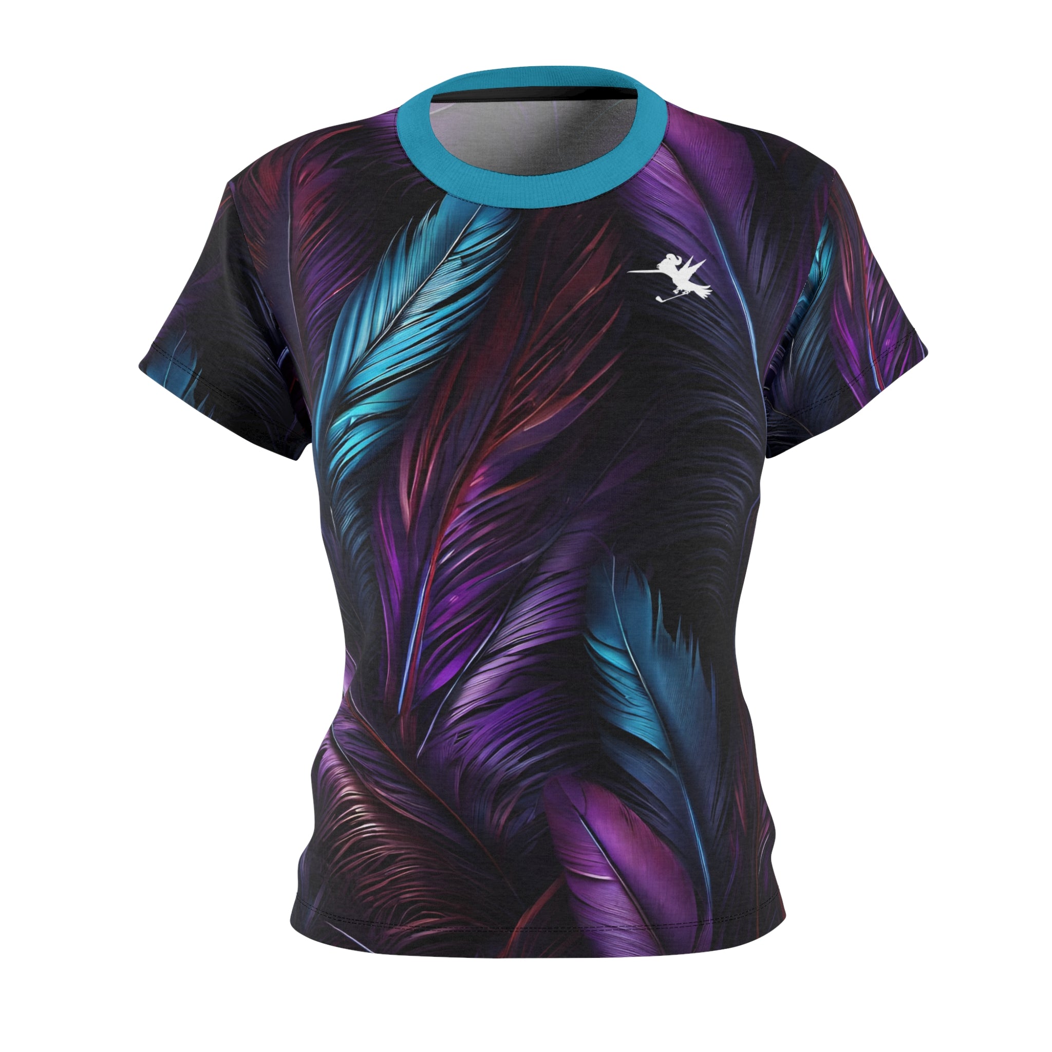 Teal Purple Feathers Women's Performance Tee