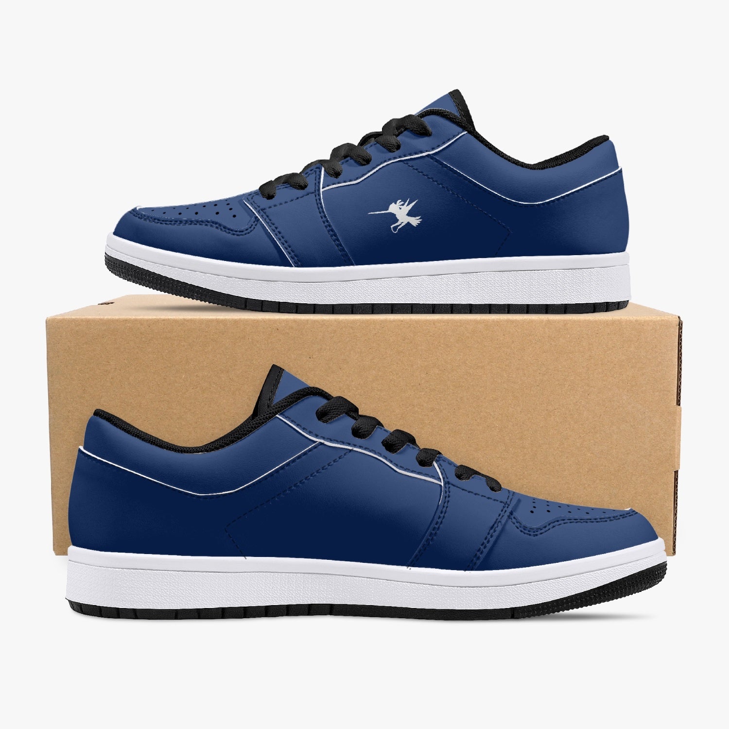 Blue Nunchucks Low-Top Leather Sneakers