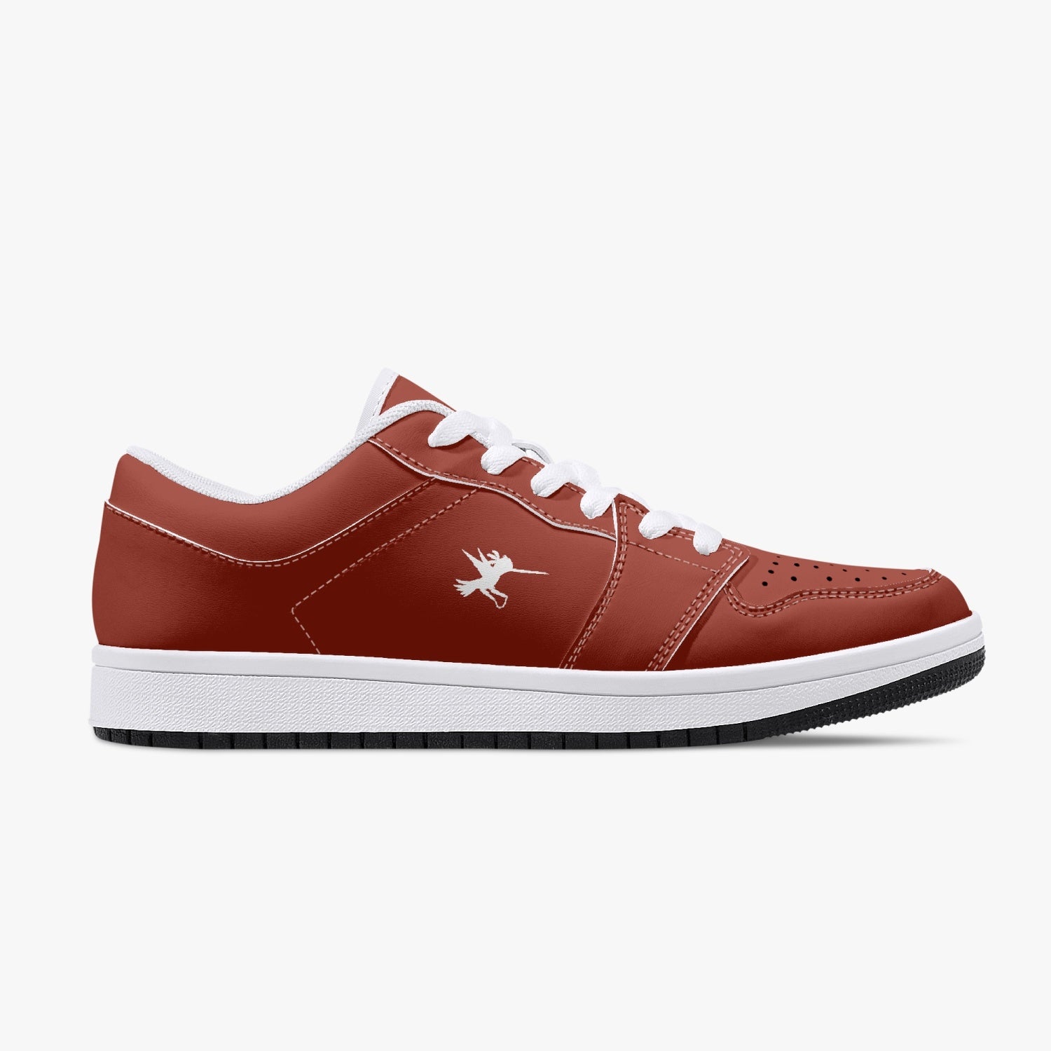 Red Nunchucks Low-Top Leather Sneakers