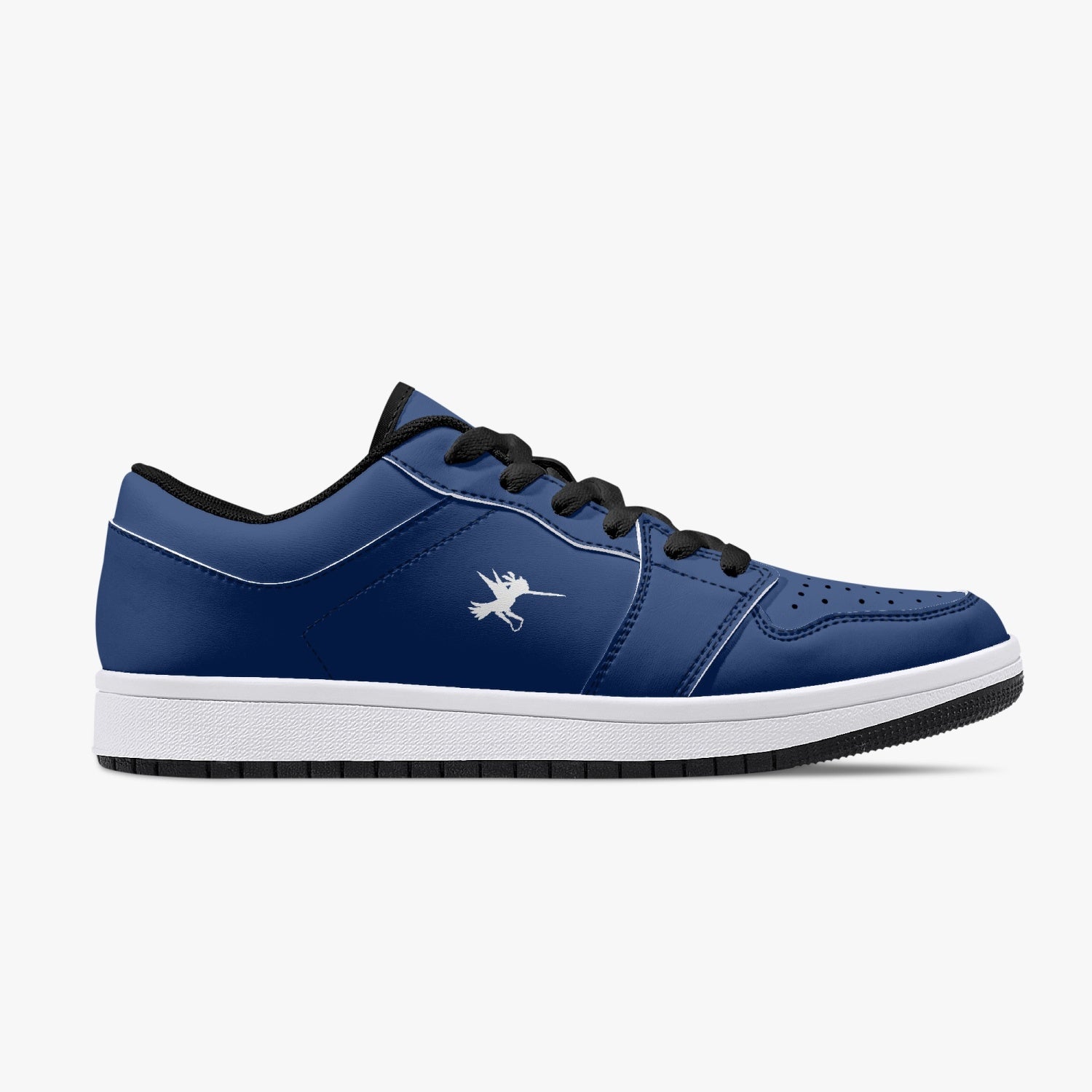 Blue Nunchucks Low-Top Leather Sneakers