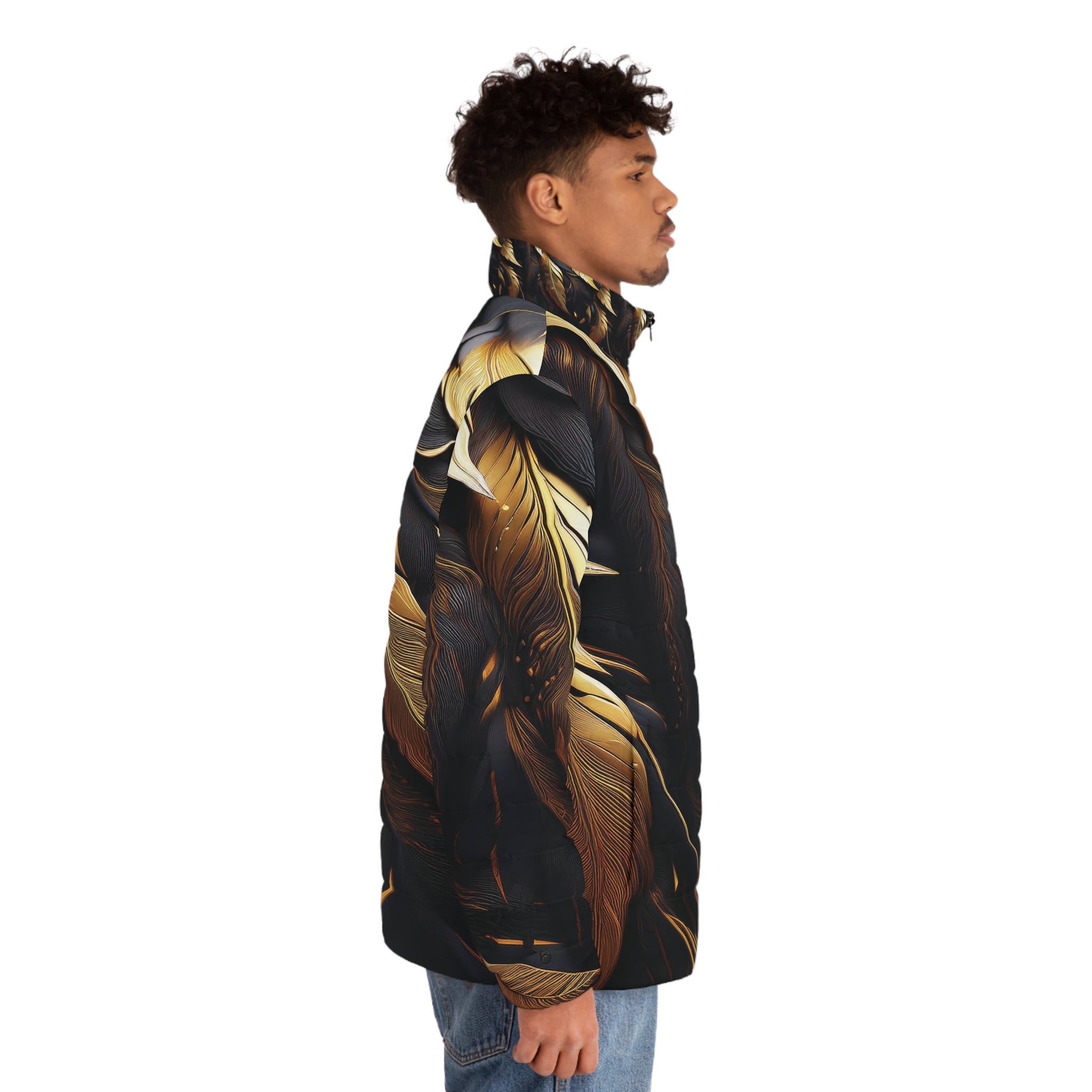 Golden Feathers Puffer Jacket