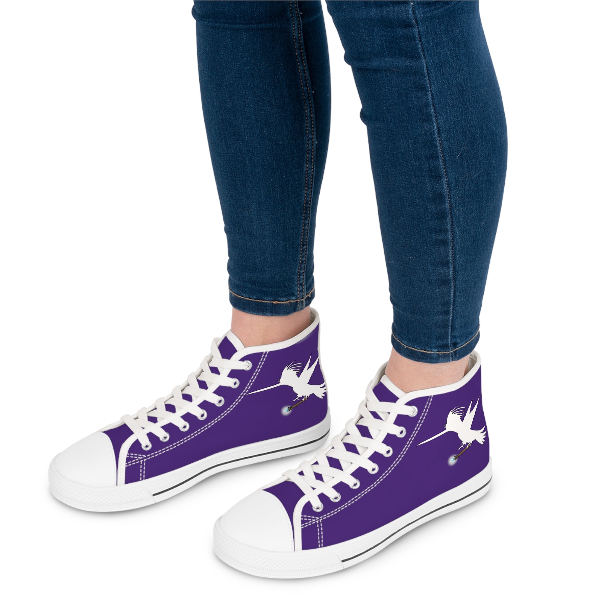 Purple Wizard Wand Women's High Top Sneakers