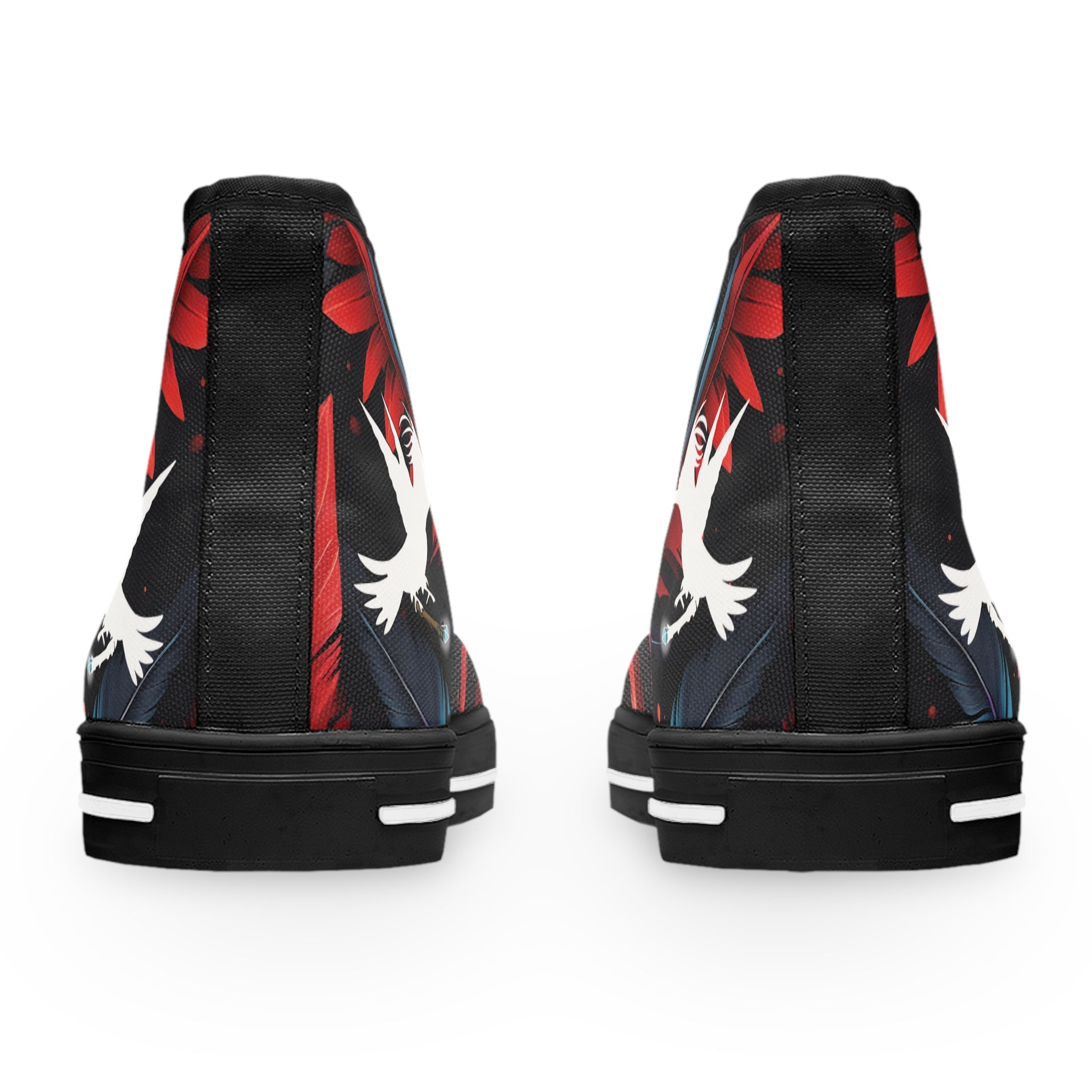 Red Party Feathers Wizard Wand Women's High Top Sneakers