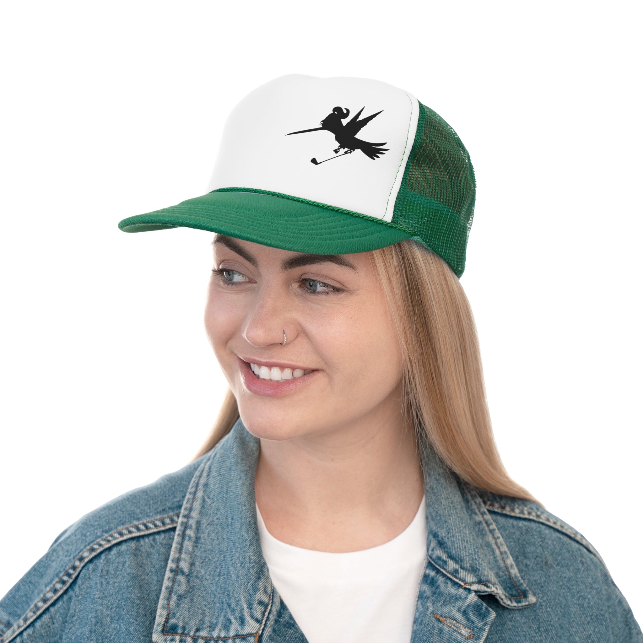 Golf Girl Silhouette Trucker Caps