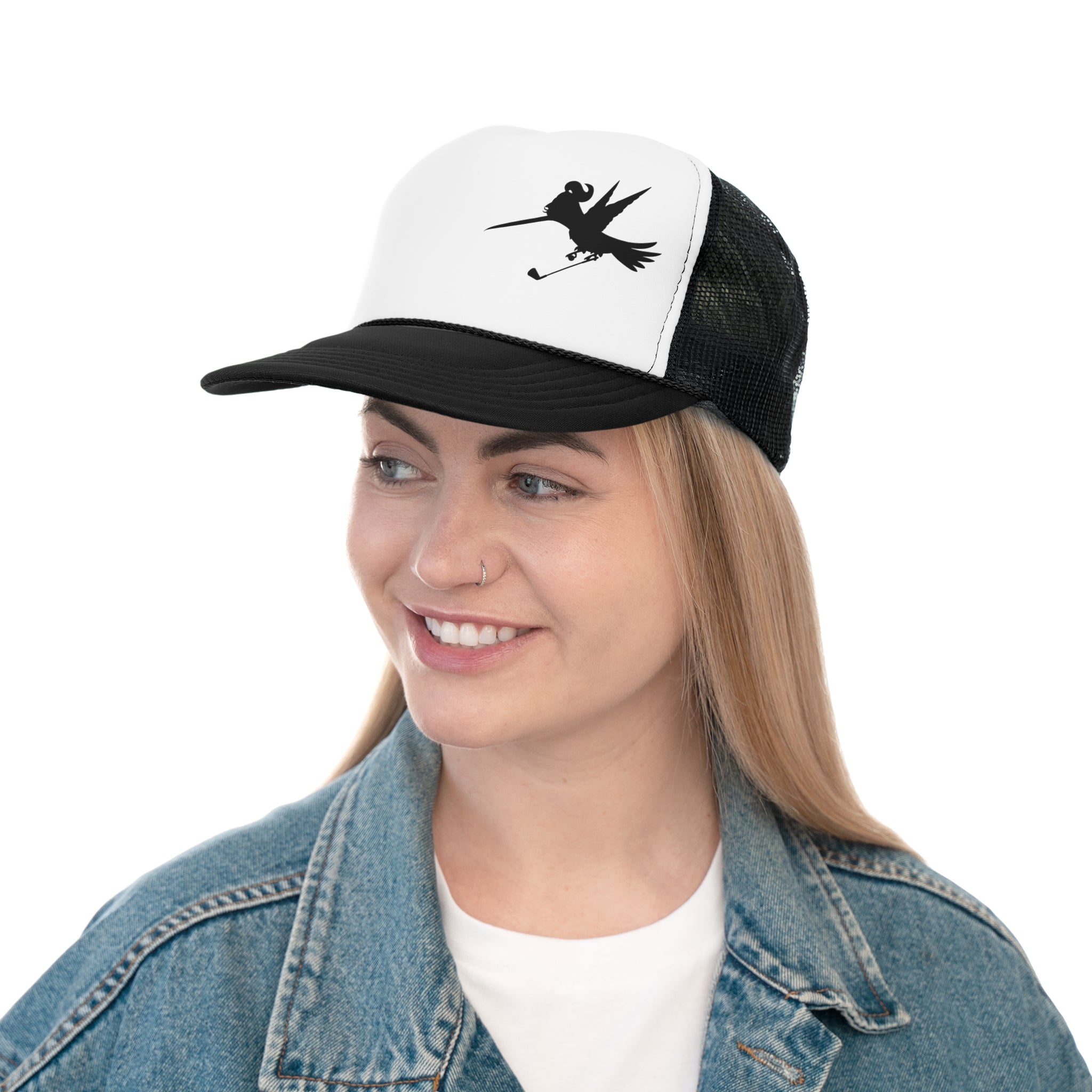 Golf Girl Silhouette Trucker Caps