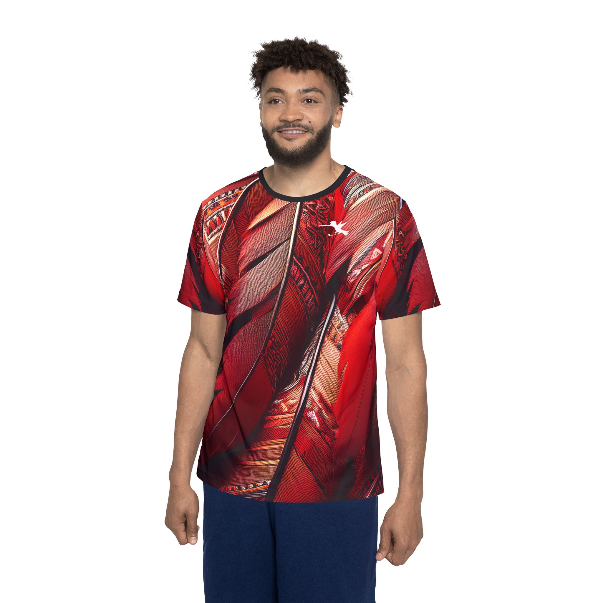 Red Tribal Feathers Sports Jersey