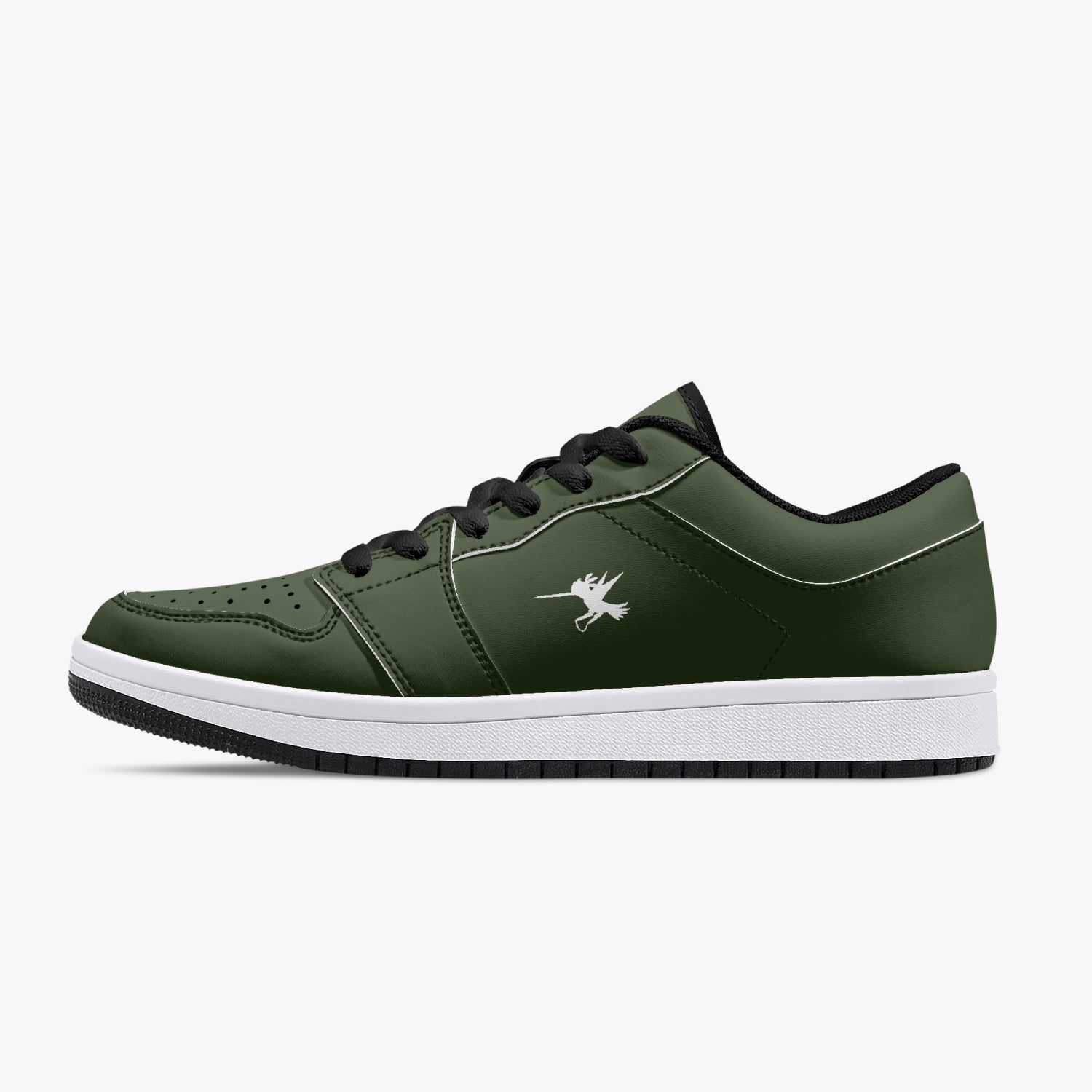 Green Nunchucks Low-Top Leather Sneakers