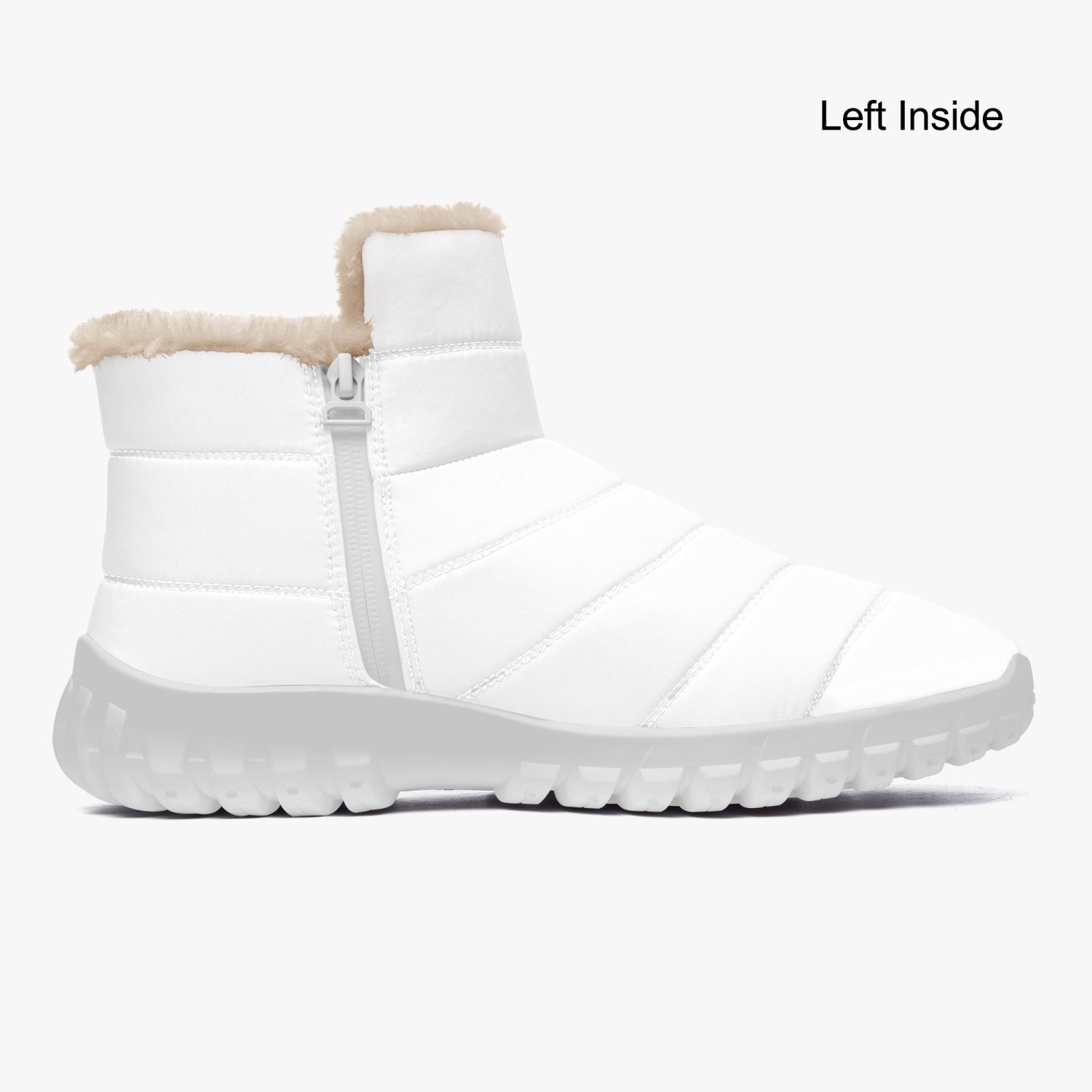 White Spear Fur Zip Up Boots