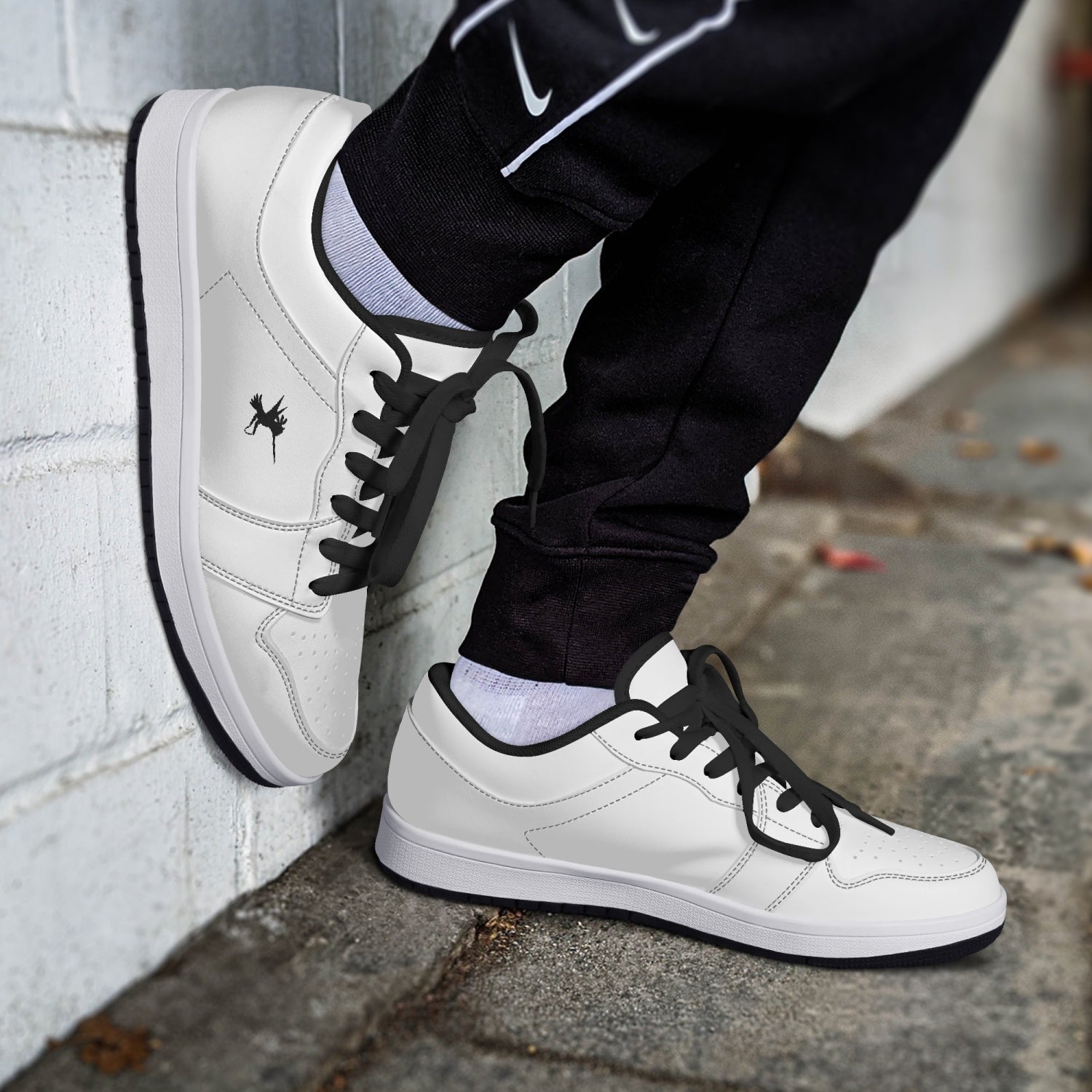 White Nunchucks Low-Top Leather Sneakers