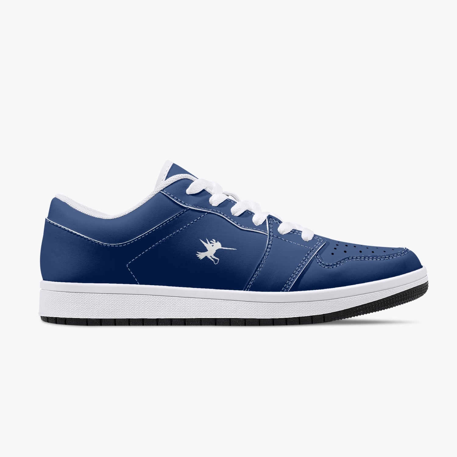 Blue Nunchucks Low-Top Leather Sneakers